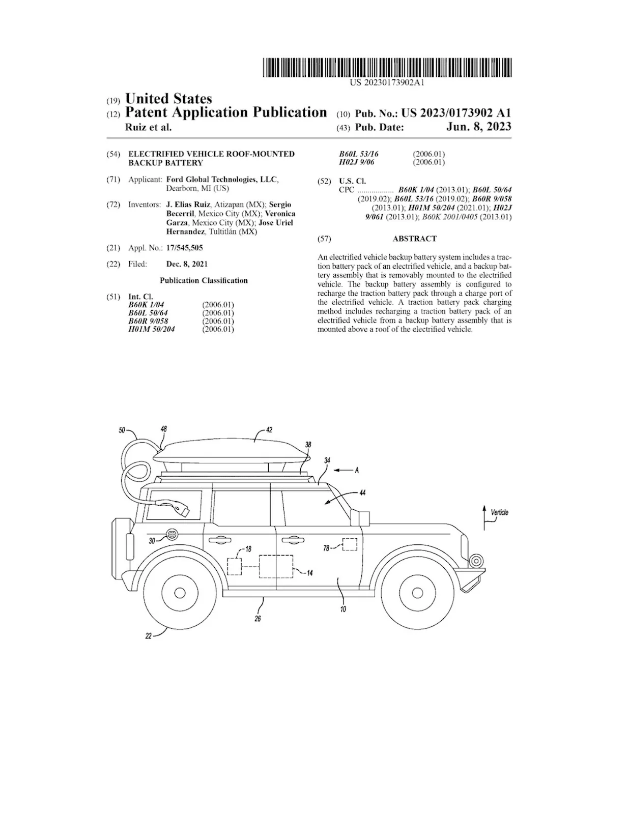 Ford Bronco Ford Patents Roof Mounted Battery for EV Bronco & Other Electric / PHEV Vehicles ev-electric-bronco-roof-mounted-battery-1