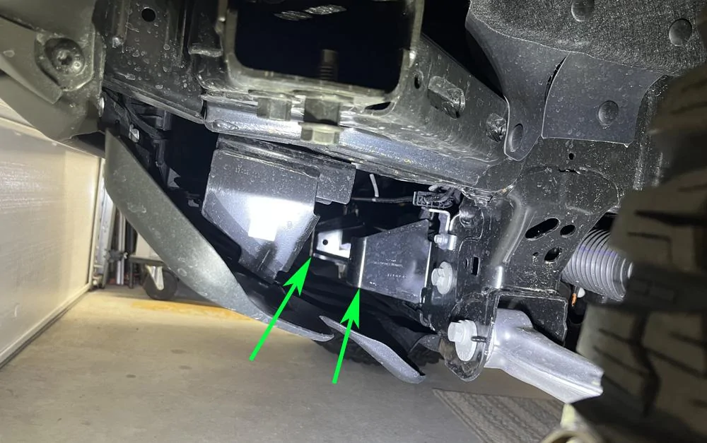 Ford Bronco What are these two brackets used for? Behind front skid bash plat