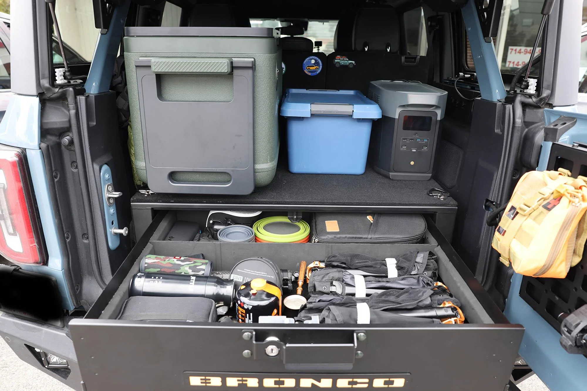 Ford Bronco Cargo Area security Drawer top modification 2T9A2558