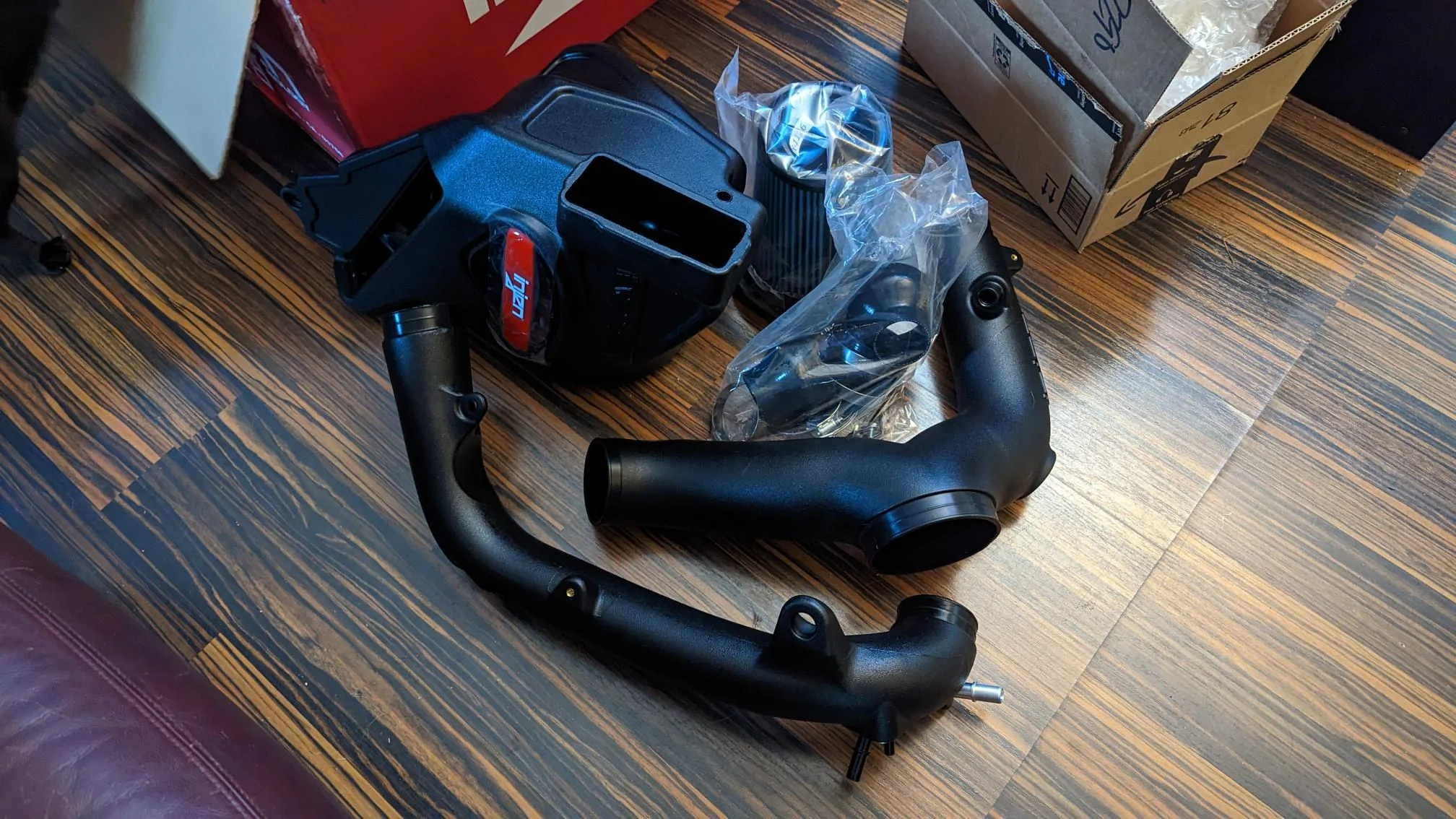 Ford Bronco Injen intake for 2.7 installed PXL_20230616_195908526