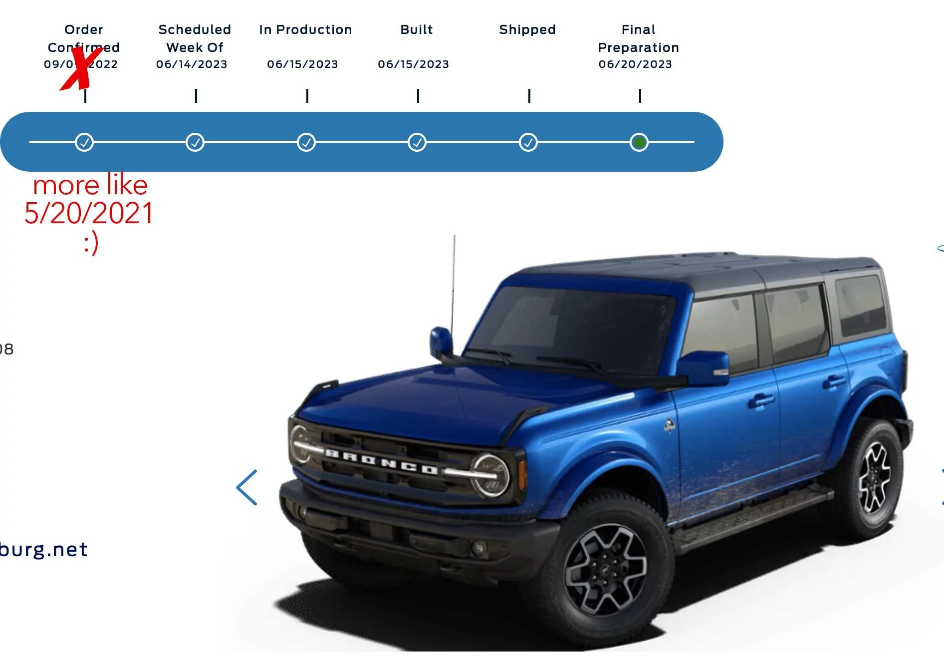Ford Bronco 6/12/2023 Build Week Screenshot 2023-06-20 at 11.30.19 AM
