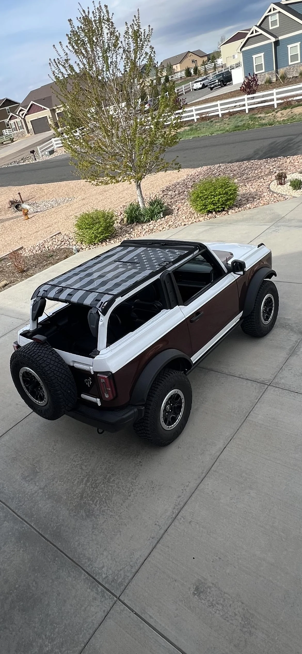 Ford Bronco American Flag flying Broncos bikini to