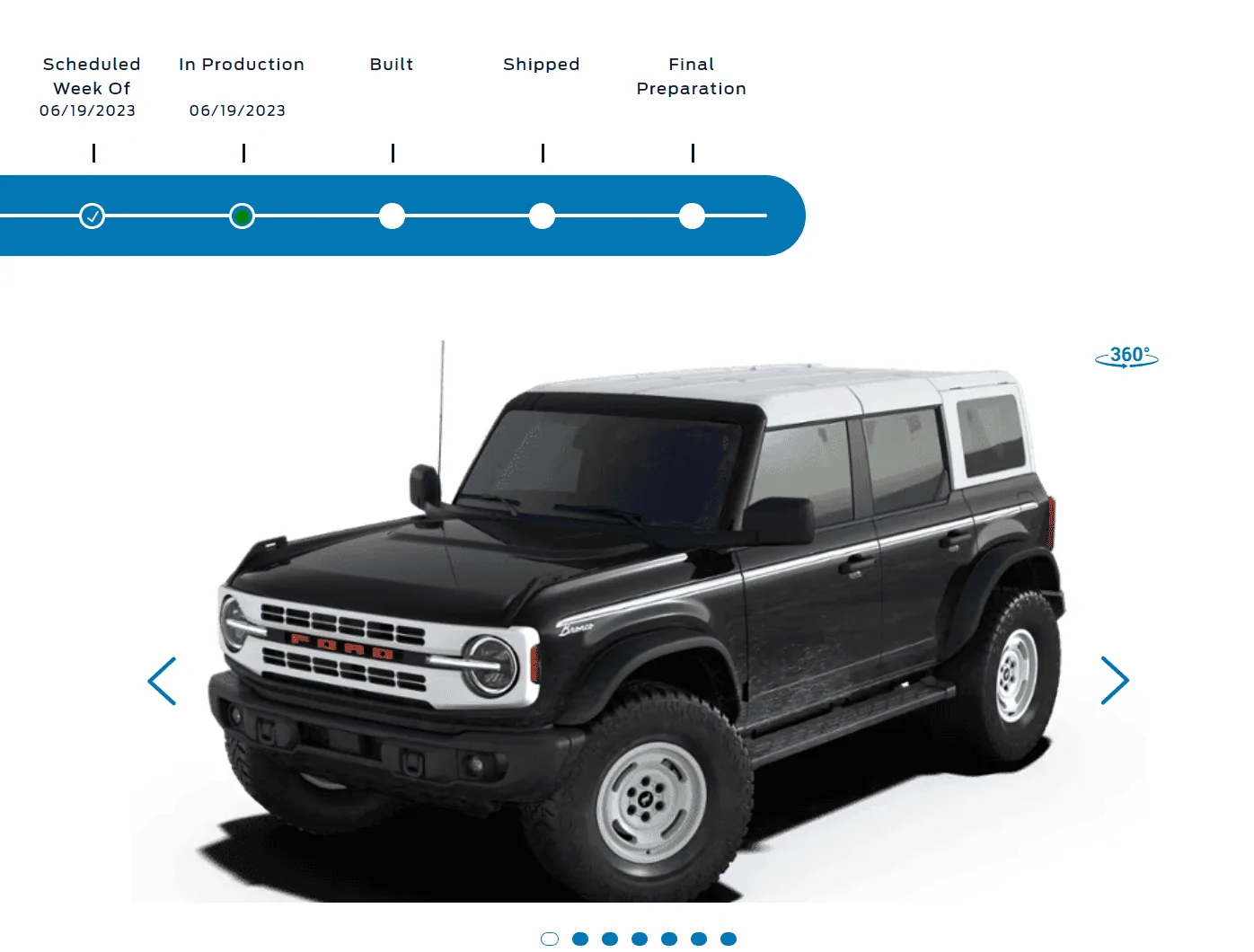 Ford Bronco 6/19/23 Build week Screenshot 2023-06-20 171311