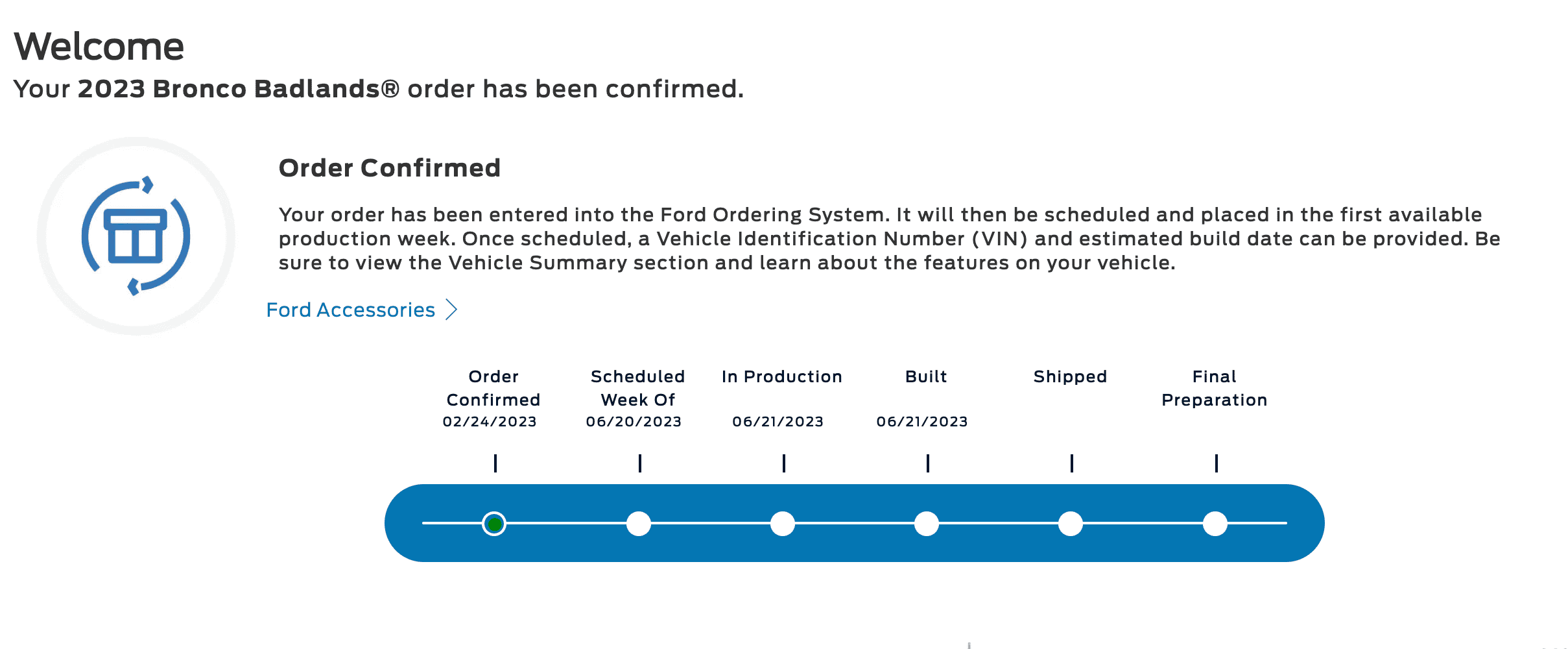 Ford Bronco Is my order built or not? Screenshot 2023-06-22 at 1.52.56 PM