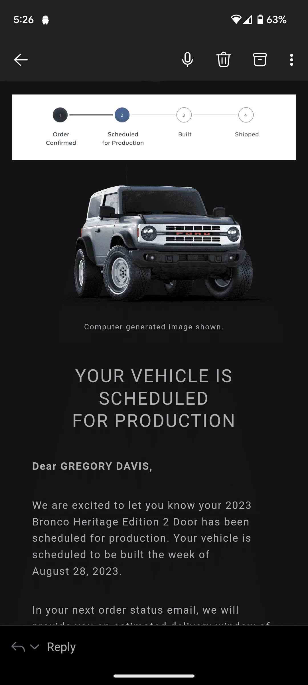 Ford Bronco 📬 6/22/23 Scheduling Emails Now Arriving! Bronco Production