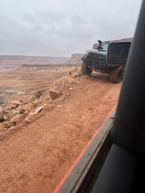 Ford Bronco 🍺😯 "Hold my Beer" Bronco Shots White Rim Hardscrabble oncoming traffic (trail ahead lower left)