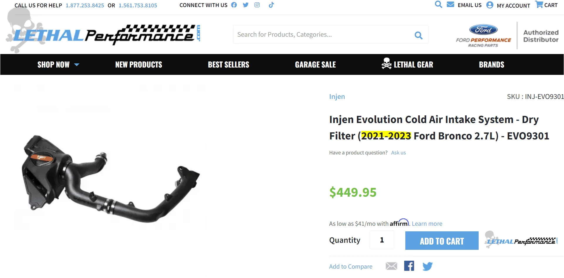 Ford Bronco Injen CAI for the 2.7L Installed! 1687629660293