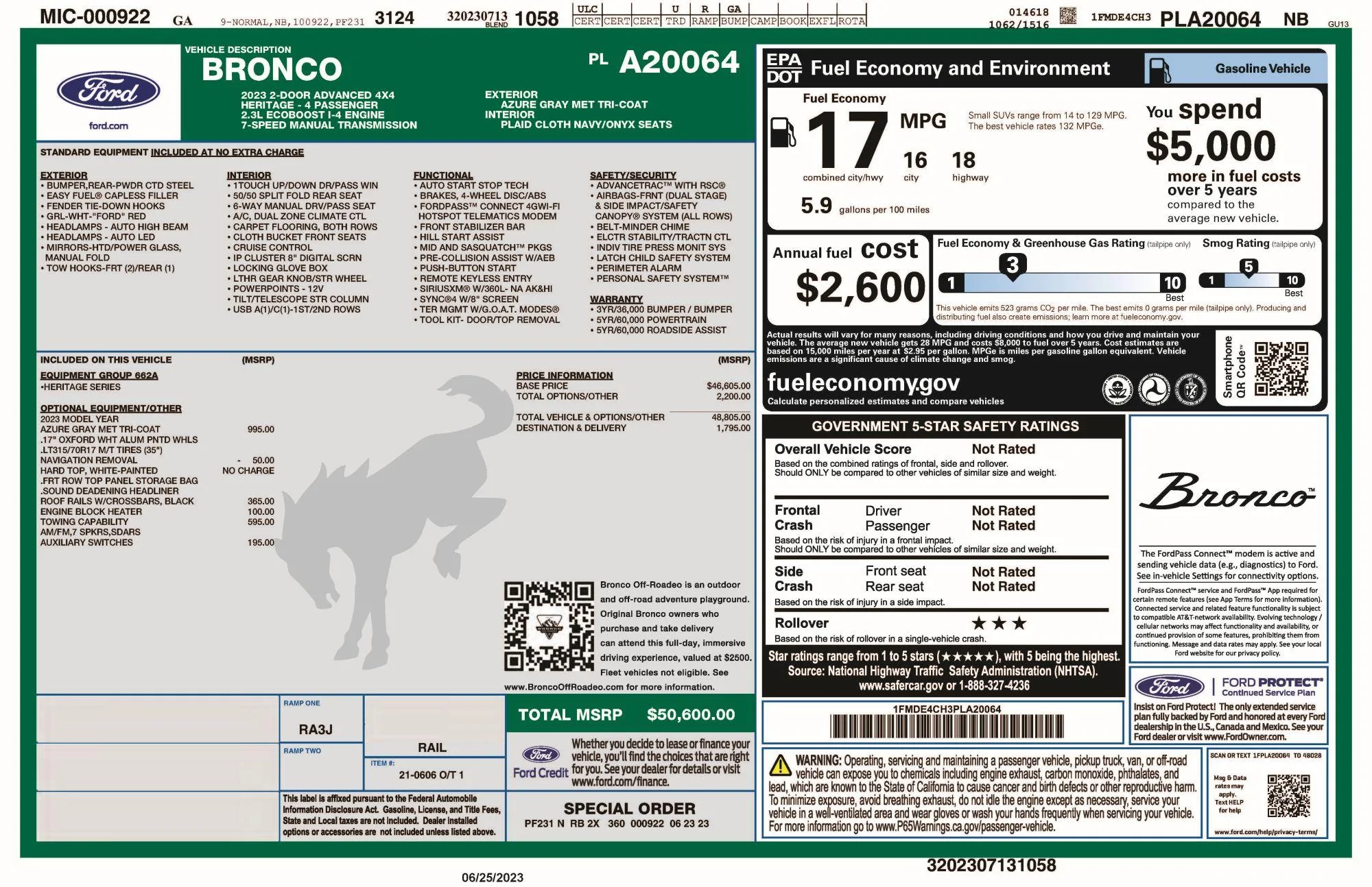 Ford Bronco HERITAGE EDITION Bronco Club 2023.06.25 windowsticker (reduced) 01