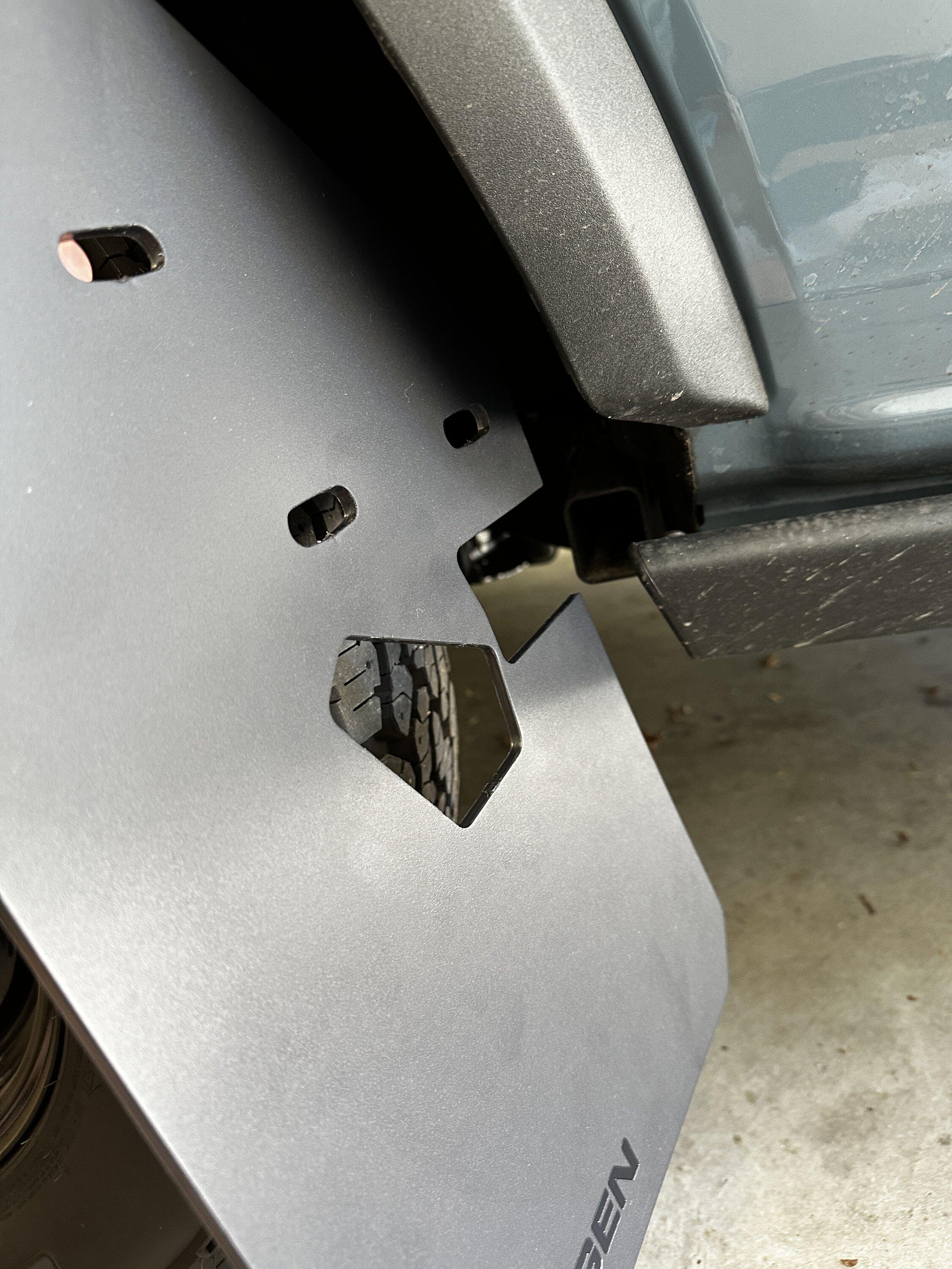Ford Bronco New Version of Rek Gen Mudflaps Installed IMG_1388