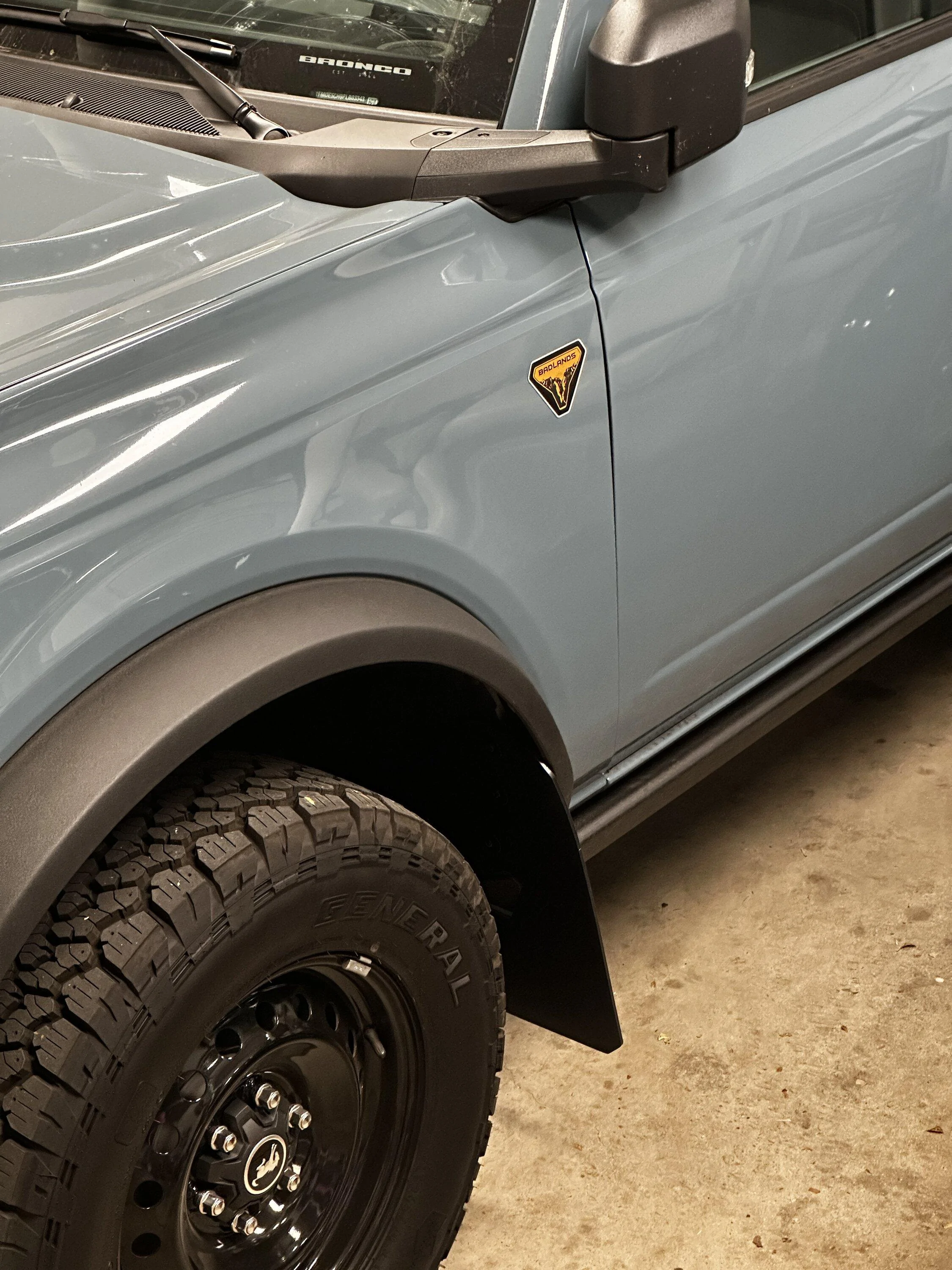 Ford Bronco New Version of Rek Gen Mudflaps Installed IMG_1400