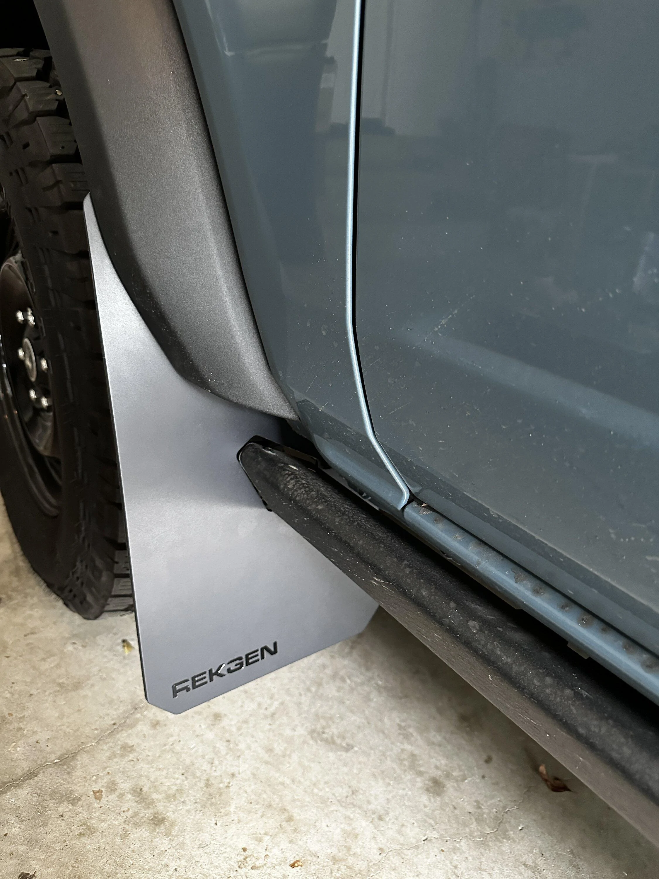 Ford Bronco New Version of Rek Gen Mudflaps Installed IMG_1401