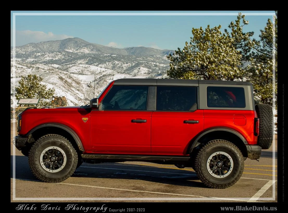 Ford Bronco Hot Pepper Red Badlands - 95% Done Build - Timeline - Parts List - Pics - Minor damage from being hit from behind Bronco-Side-Driver-BD_230423-07_18_23_3736
