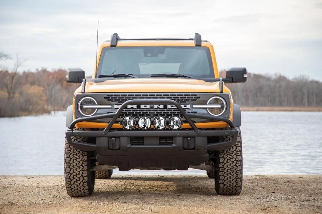 Ford Bronco Does anyone offer 4 round lights that fit inside the factory brush guard? JCR pre-runner KC