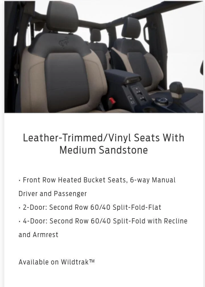 Ford Bronco Wildtrak Bronco Thread bronco leather seat