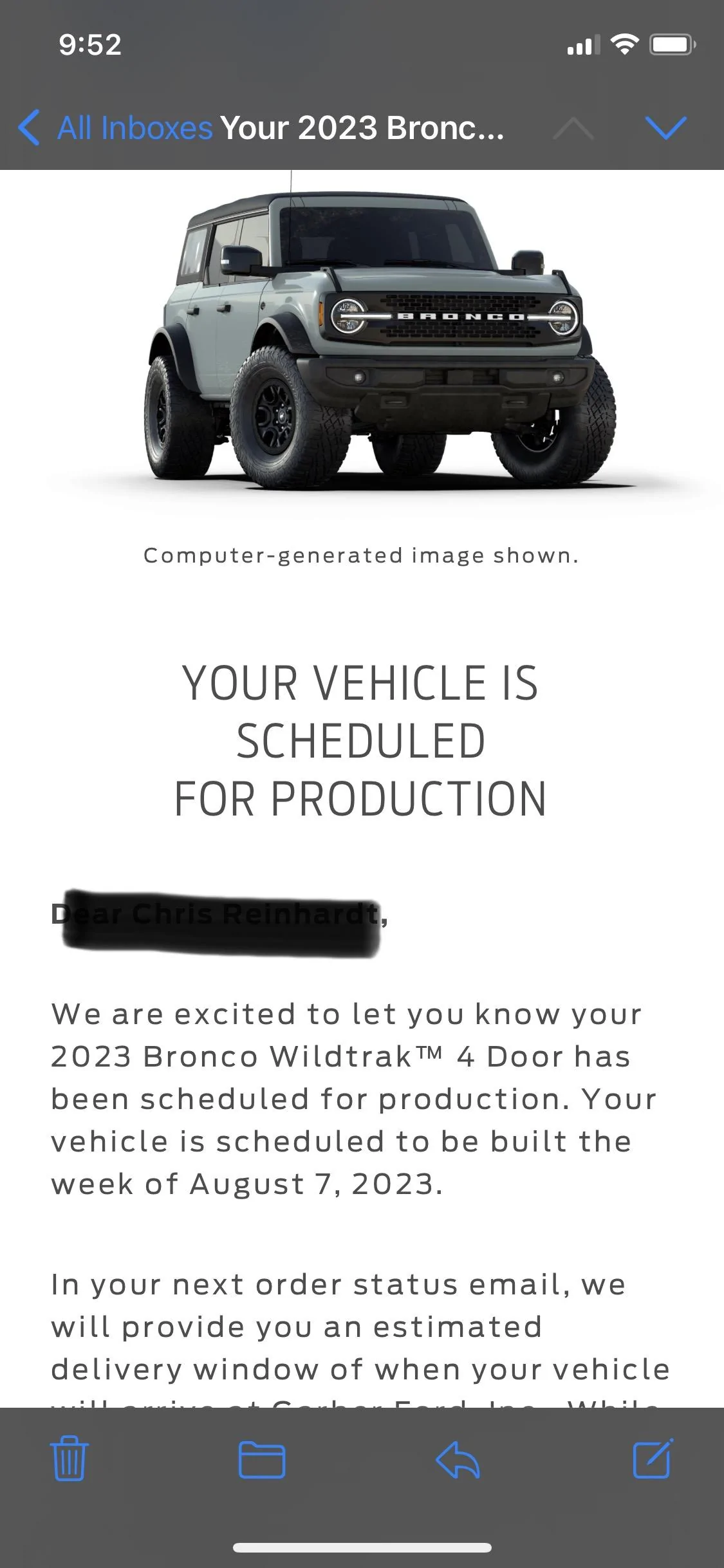 Ford Bronco 📬 6/29/23 Scheduling Emails Now Arriving! IMG_2554