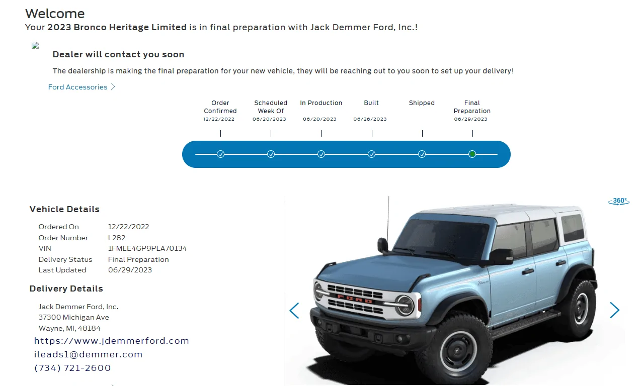 Ford Bronco HERITAGE EDITION Bronco Club 1688053092423