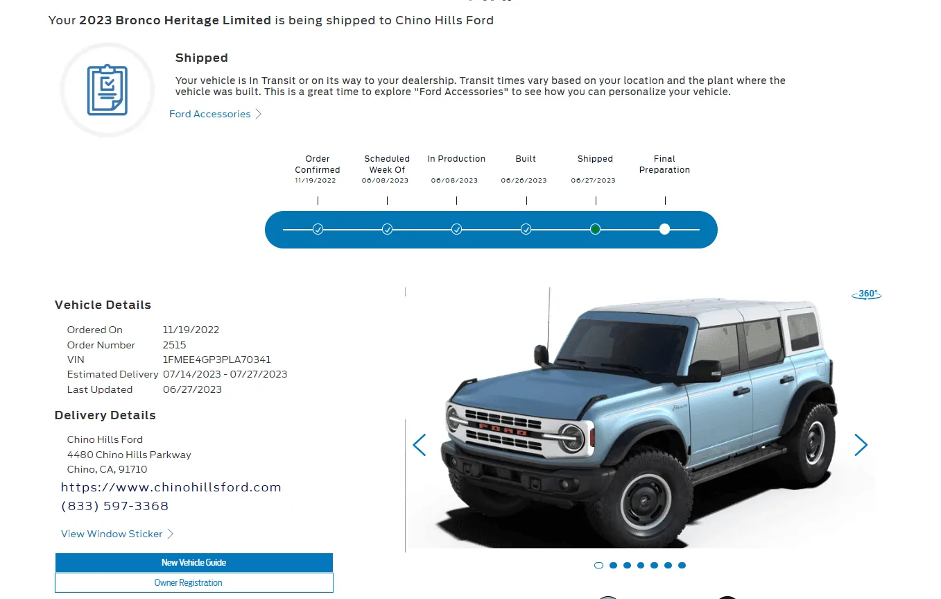 Ford Bronco HERITAGE EDITION Bronco Club 1688053562269
