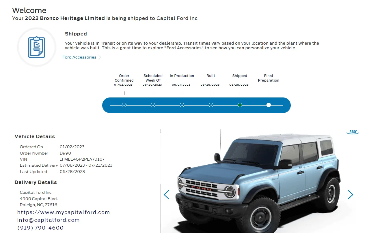 Ford Bronco HERITAGE EDITION Bronco Club 1688063313753