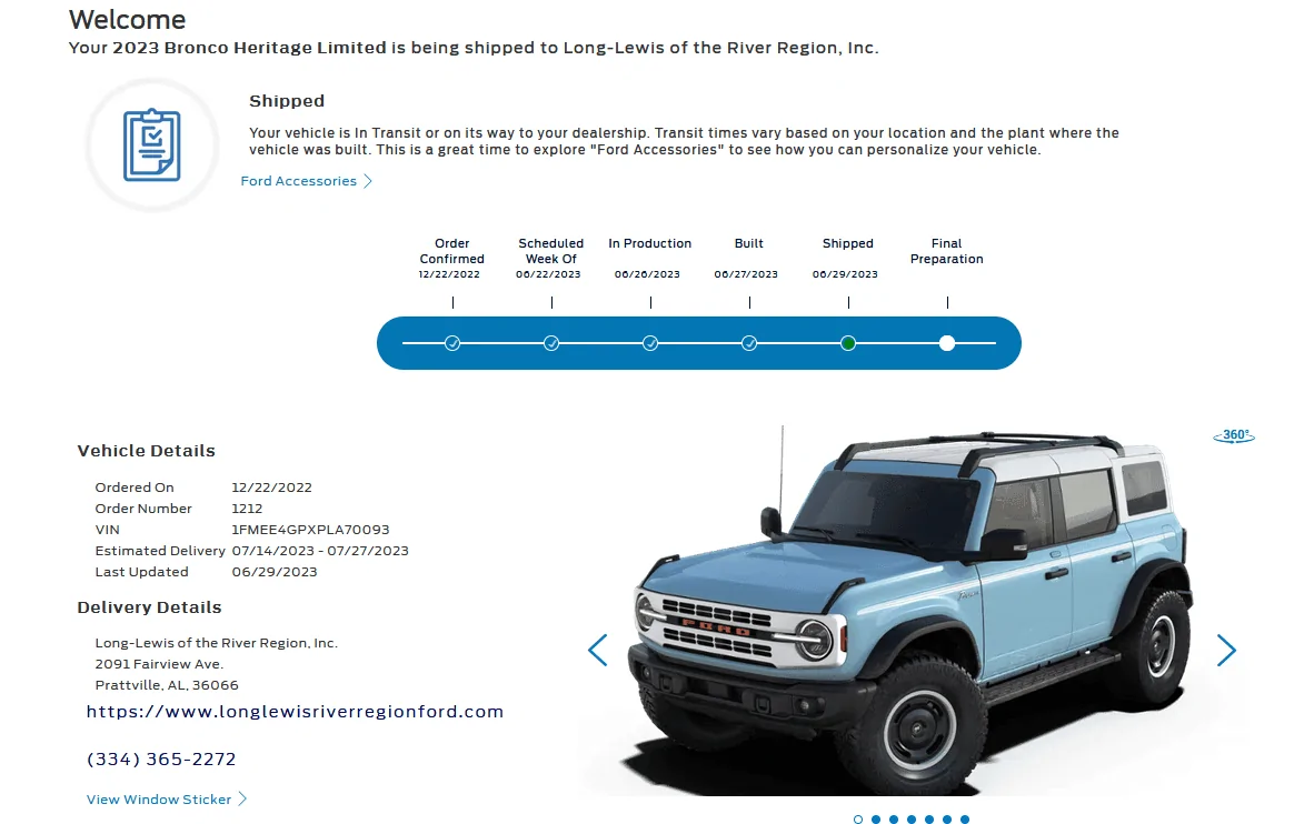 Ford Bronco HERITAGE EDITION Bronco Club 1688130925280