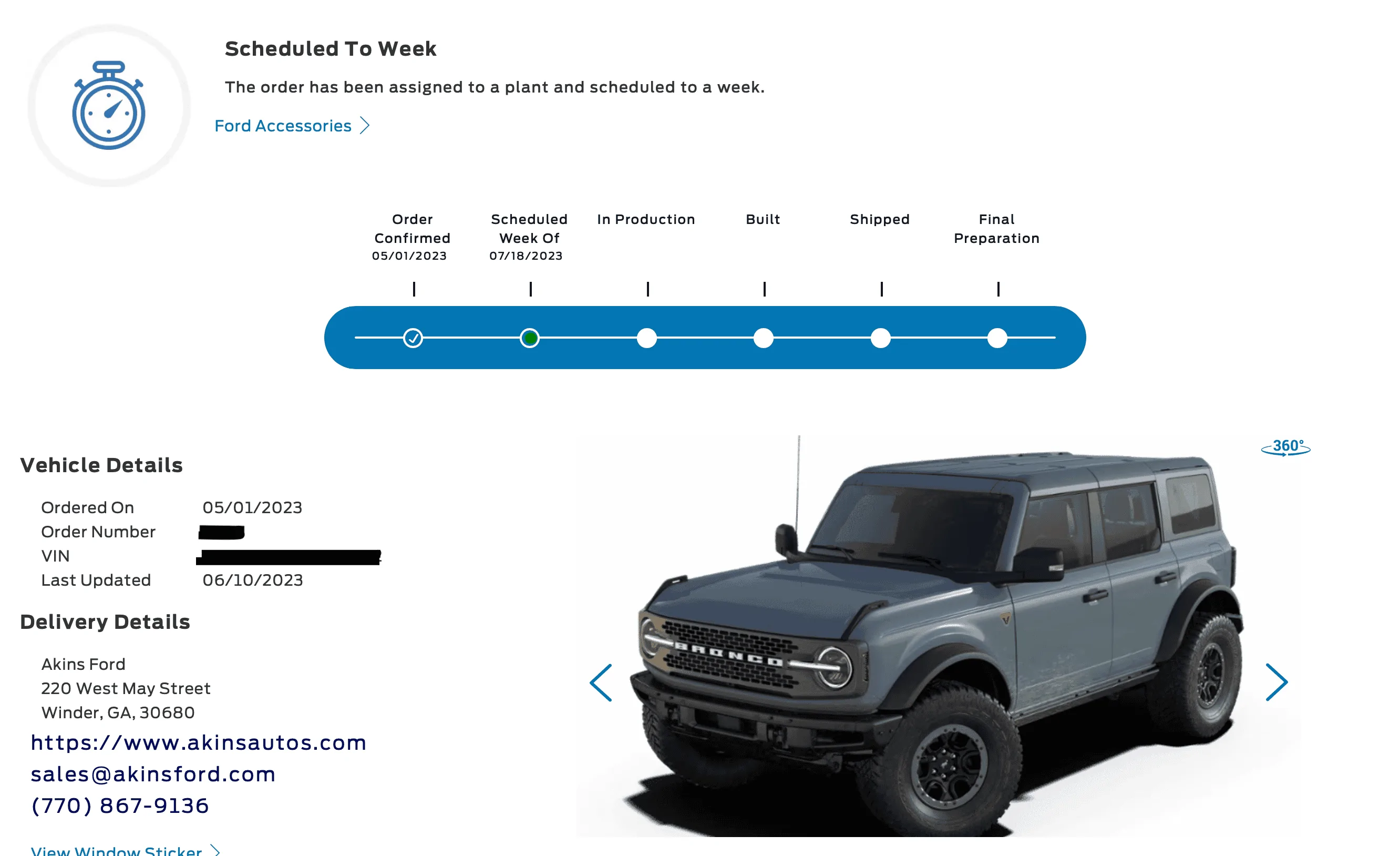 Ford Bronco 7/17/2023 Build Week Thread 06.30 My badlands buld 