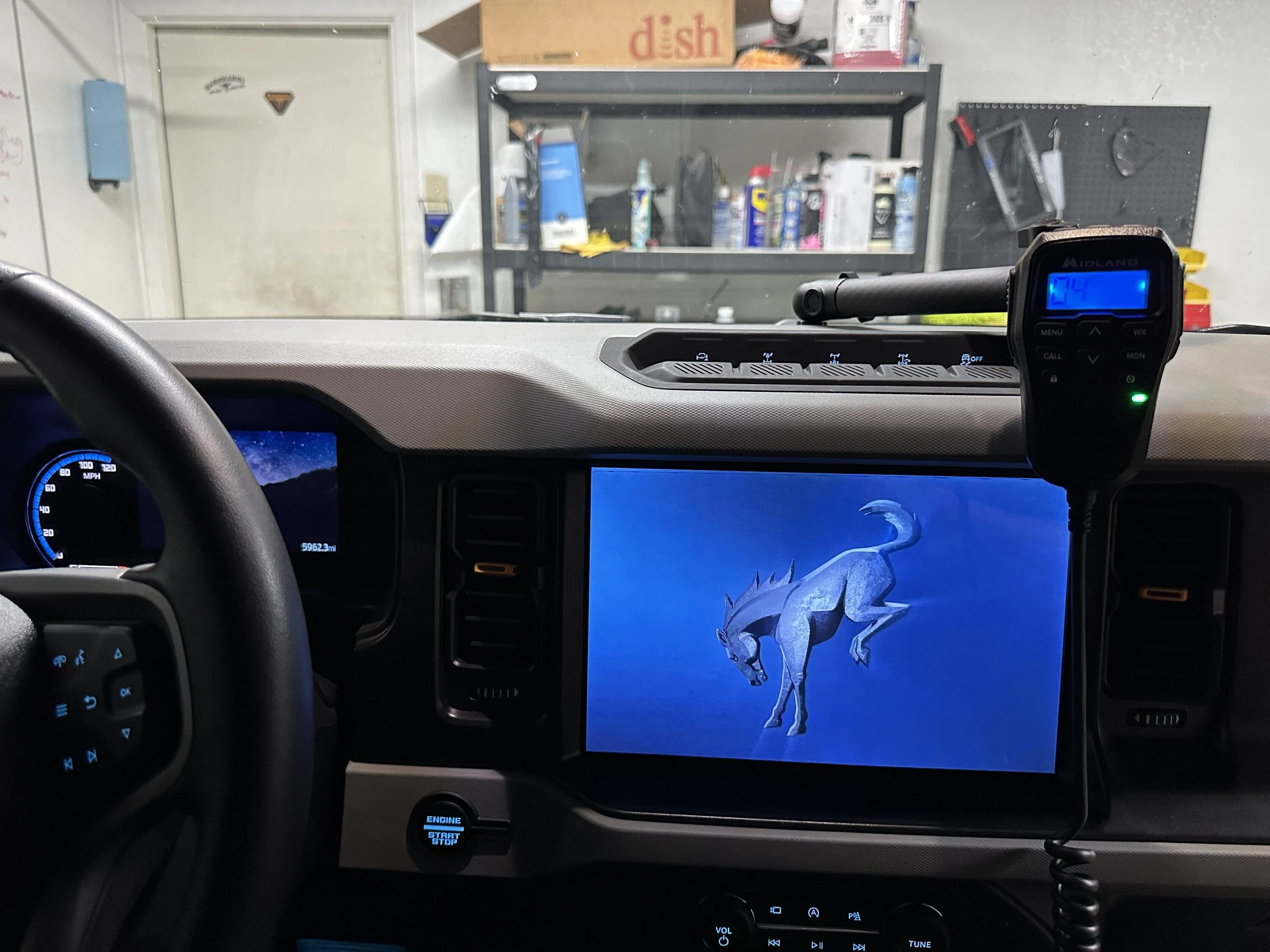 Ford Bronco GMRS Radio install with tailgate mounted antenna IMG_9690