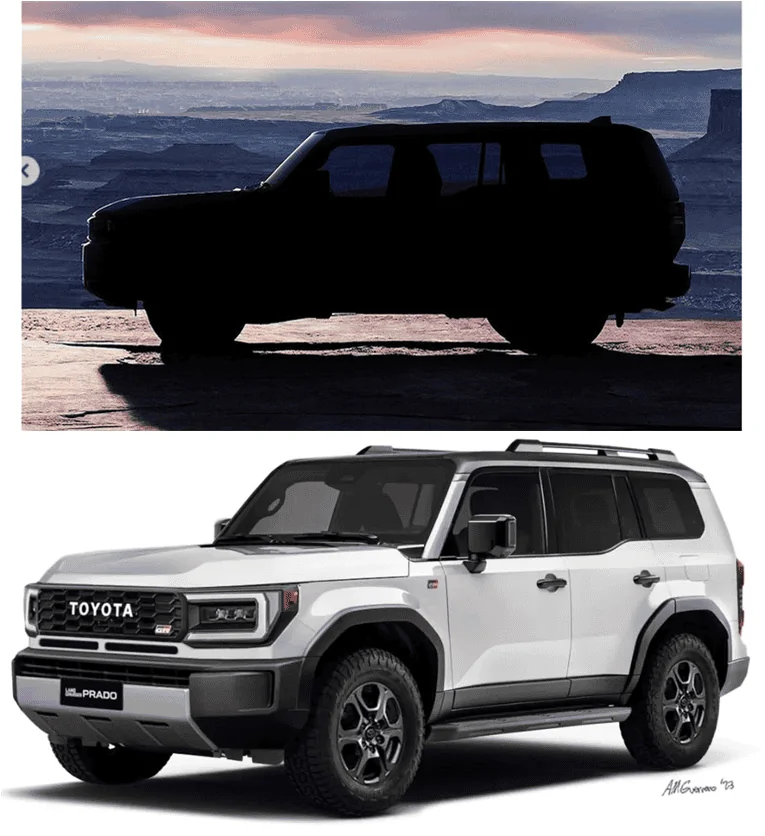 Ford Bronco Competition: 2025 Land Cruiser Gets First Official Preview Teaser lc-teaser-vs-carsguide-rendering-png