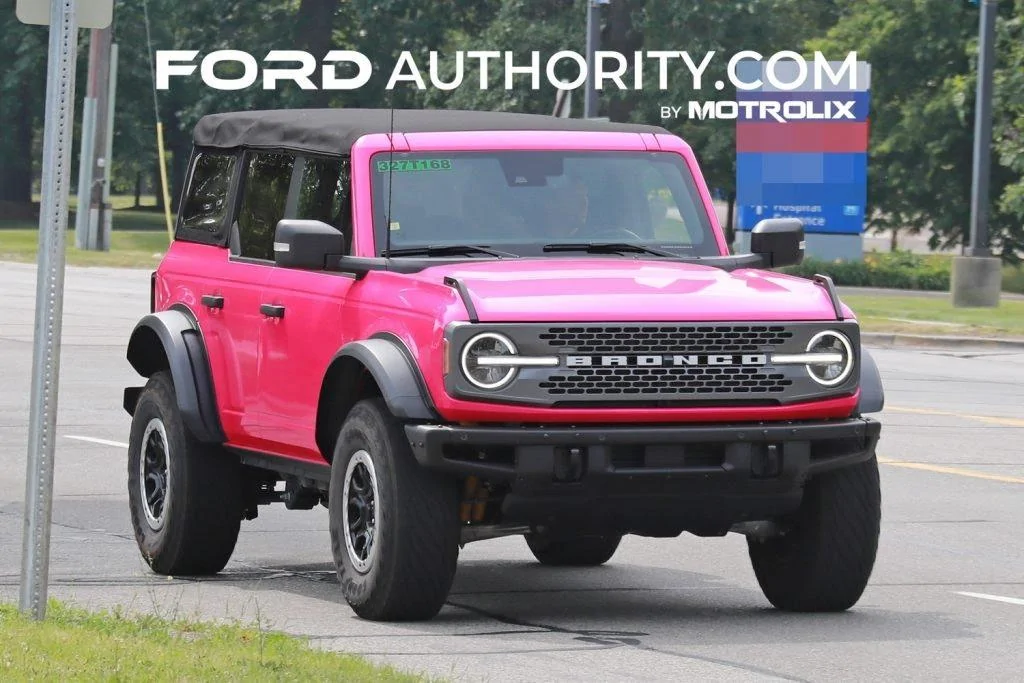 Ford Bronco Barbie-Inspired Bronco is a Used Black Diamond Selling for $89,890 Ford-Bronco-Four-Door-Hot-Pink-Soft-Top-June-2023-Exterior-001-1024x683