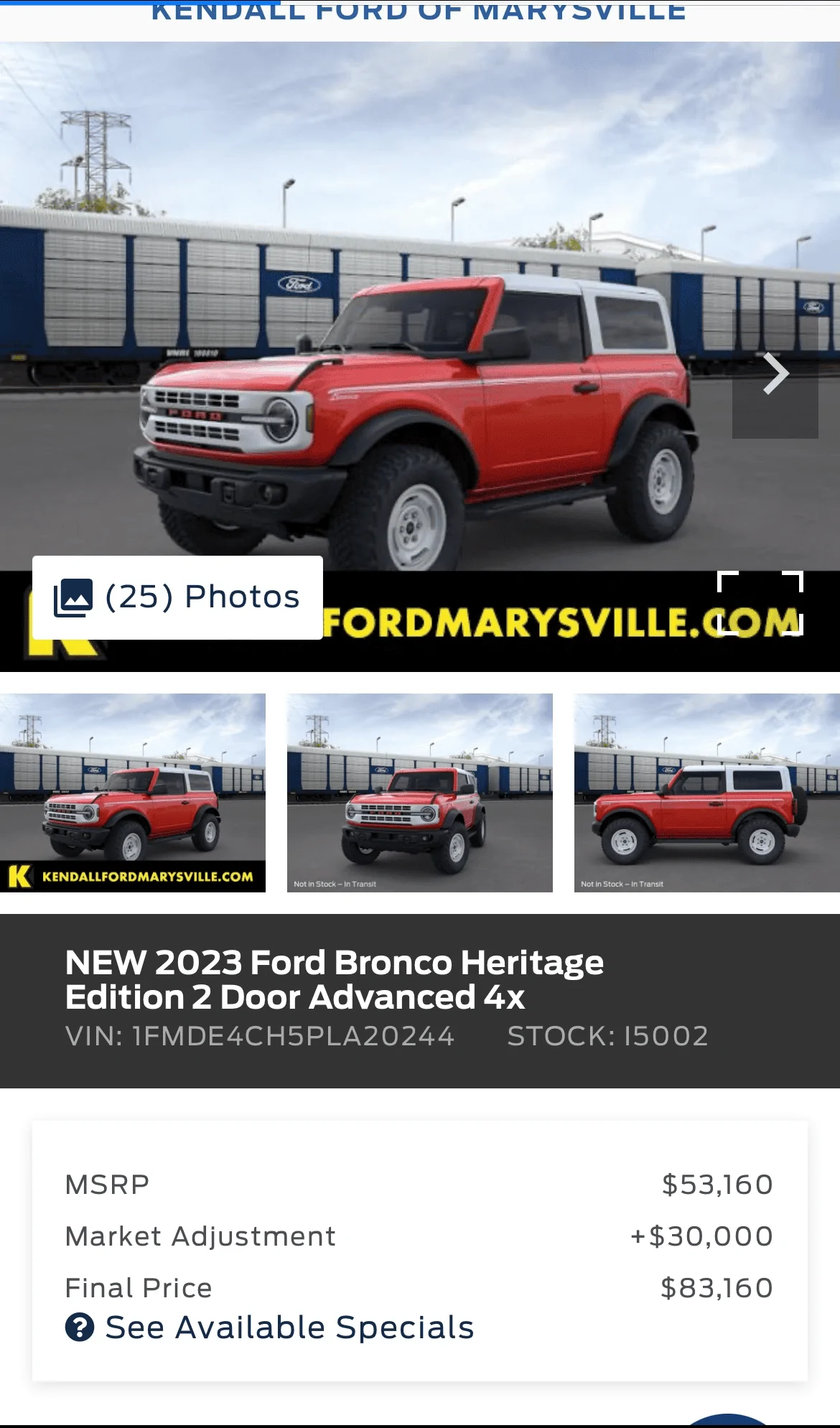 Ford Bronco HERITAGE EDITION Bronco (Race Red) Spotted at Dealership 1688767016704