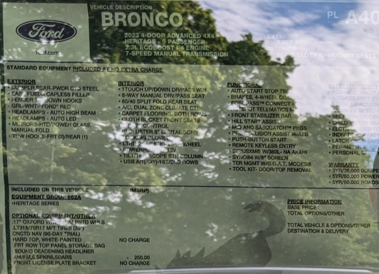 bronco heritage window sticker.webp