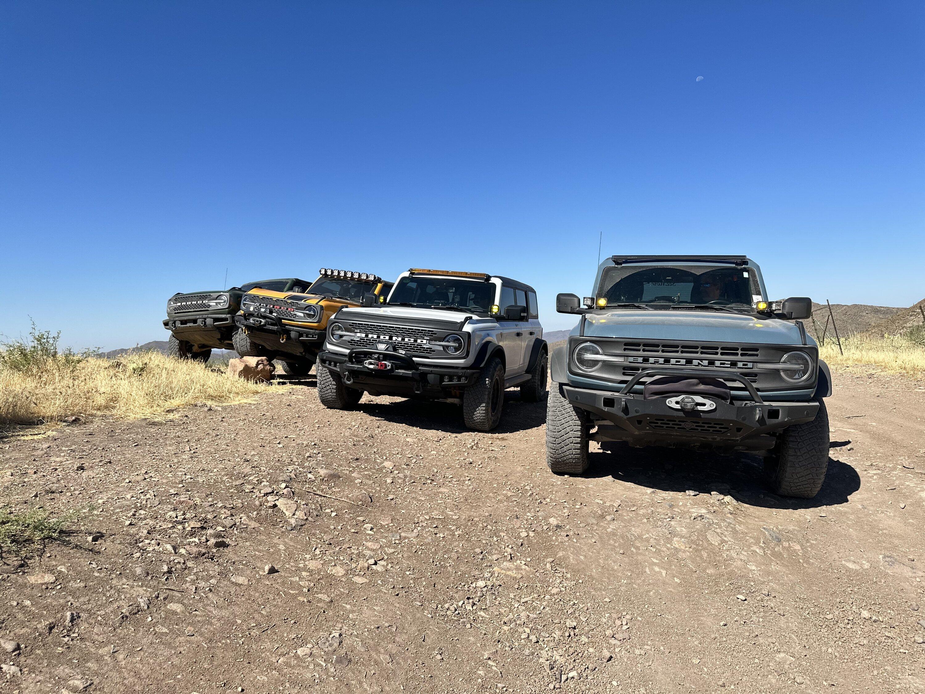 Ford Bronco Broncos on the trails in Arizona NRC1