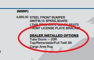 Ford Bronco Dealer Installed Options...do they really install them? dio