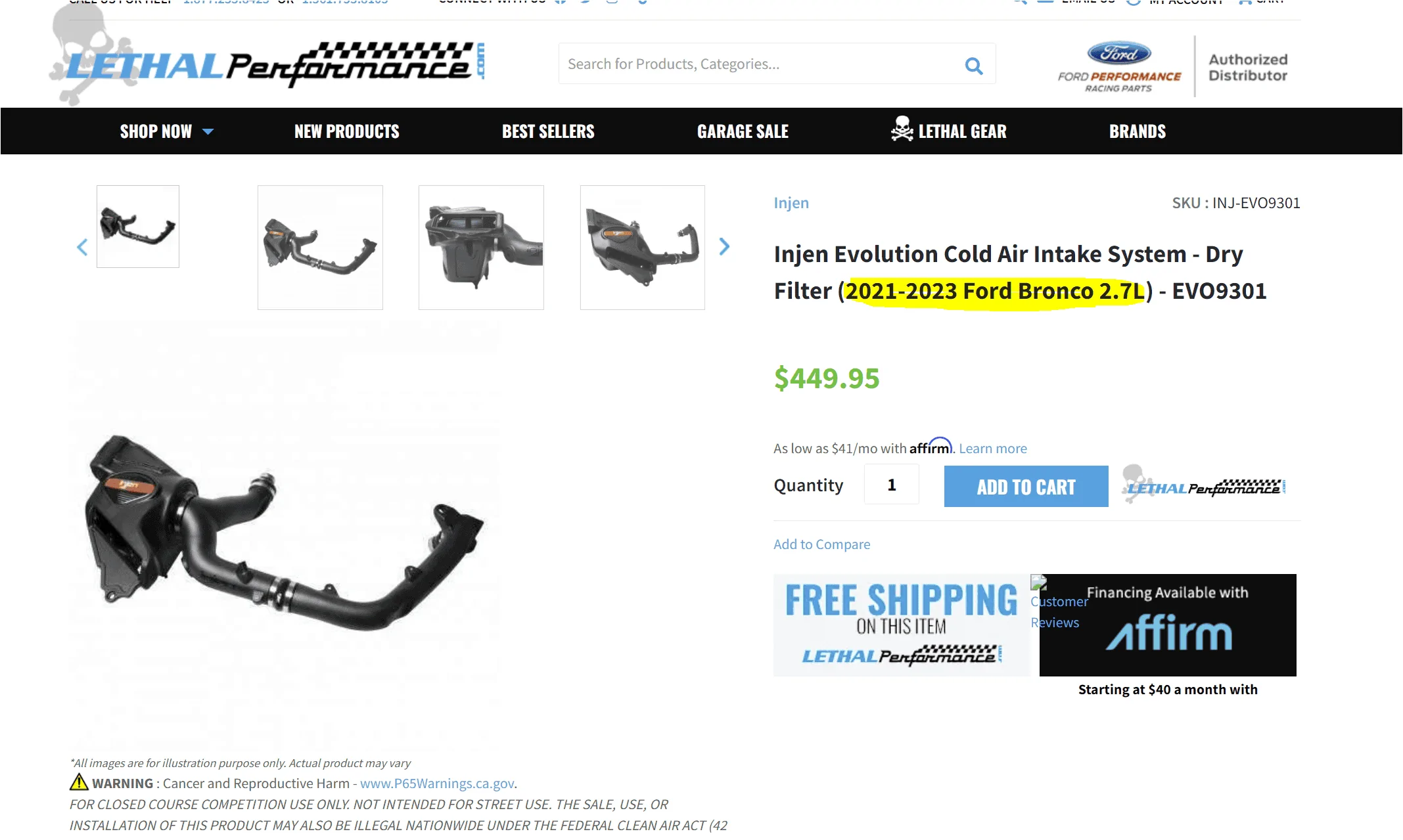 Ford Bronco Injen CAI for the 2.7L Installed! 1689182574731
