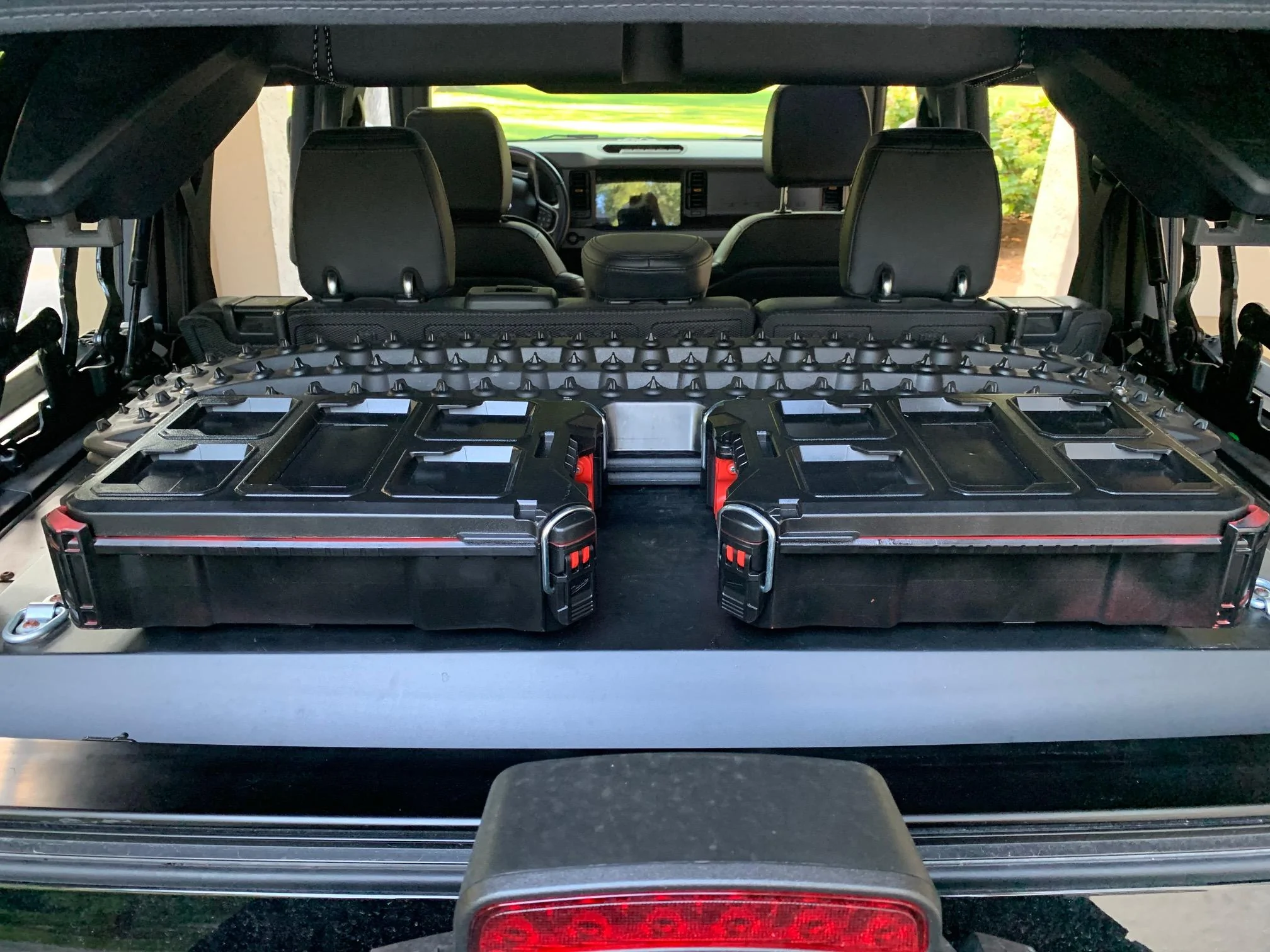Ford Bronco Maxtrax and storage mounted cargo enclosure IMG_1374