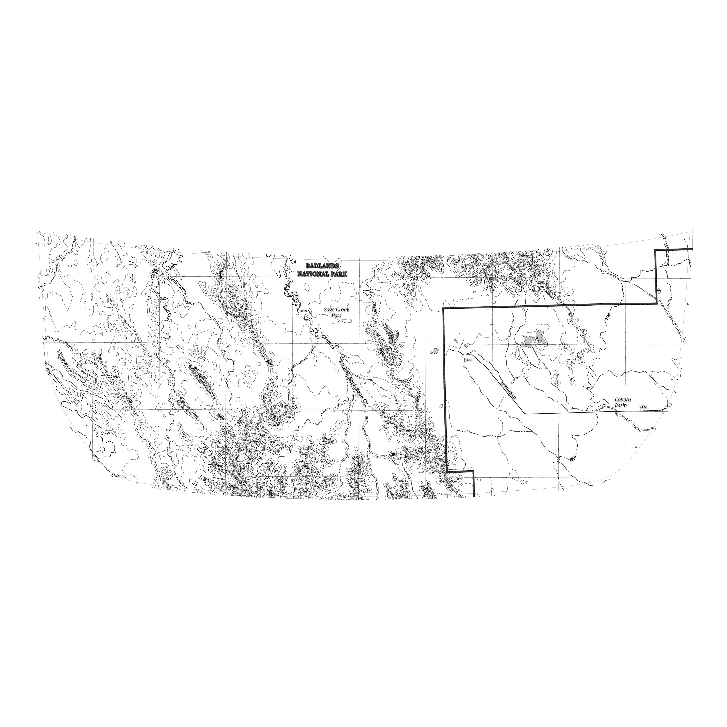Ford Bronco *NEW*  Stealth Clear Badlands National Park Topographic Map Hood Overlay w/ Install Video 1689204958135