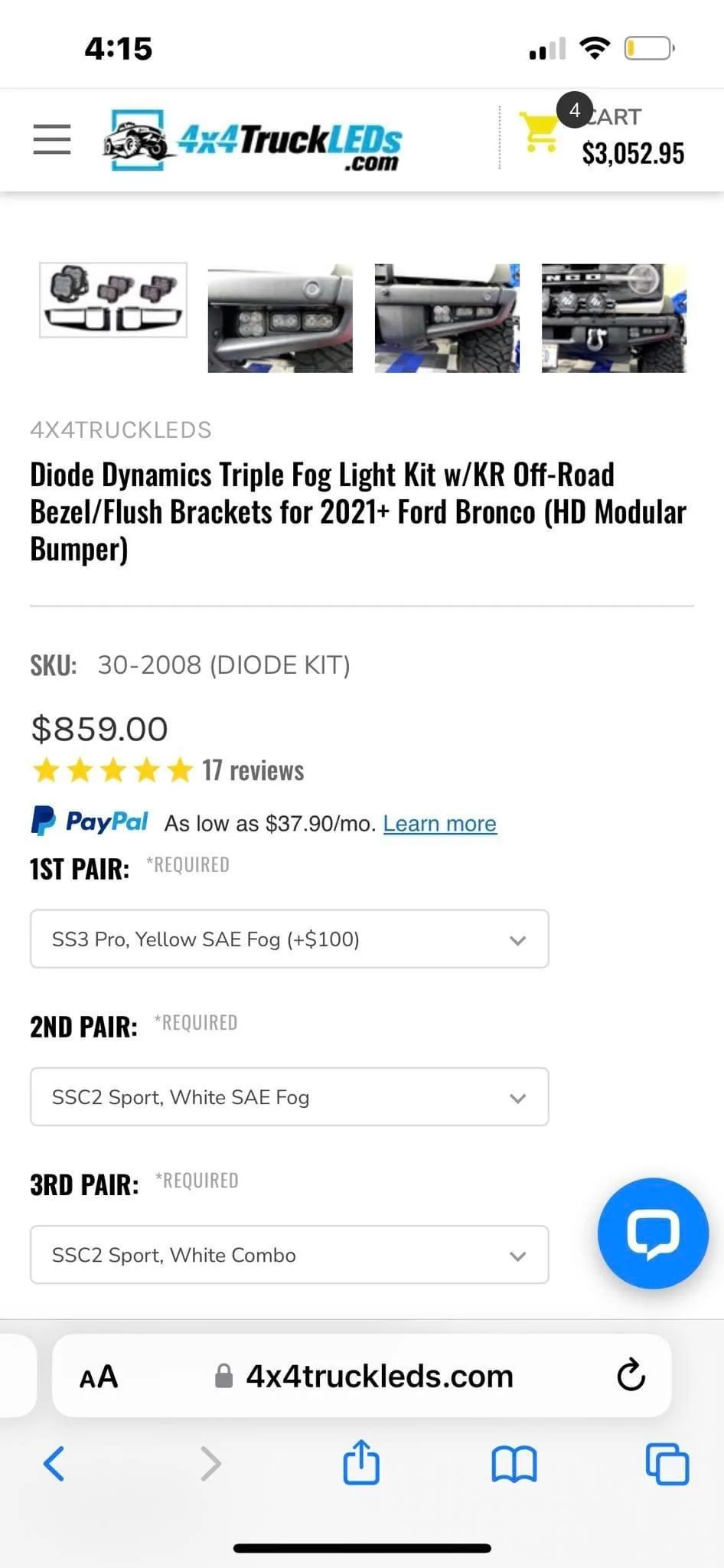 Ford Bronco Diode Dynamics Fog Light Kit for Modular Bumper $650 IMG_3167