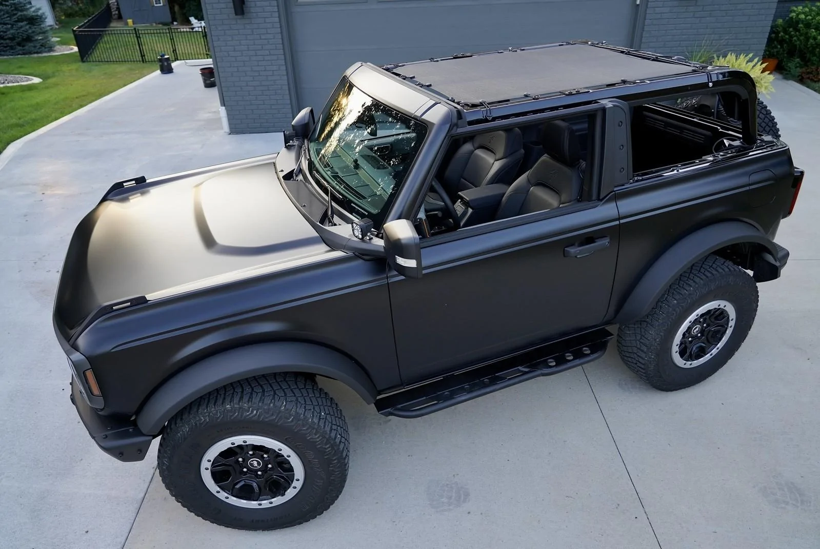 Ford Bronco BROOX's 2DR Shadow Black Squatchy Boy spiderwebshade-installed
