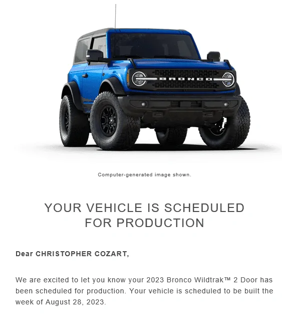 Ford Bronco 📬 7/20/23 Scheduling Emails Now Arriving! 1689865960637