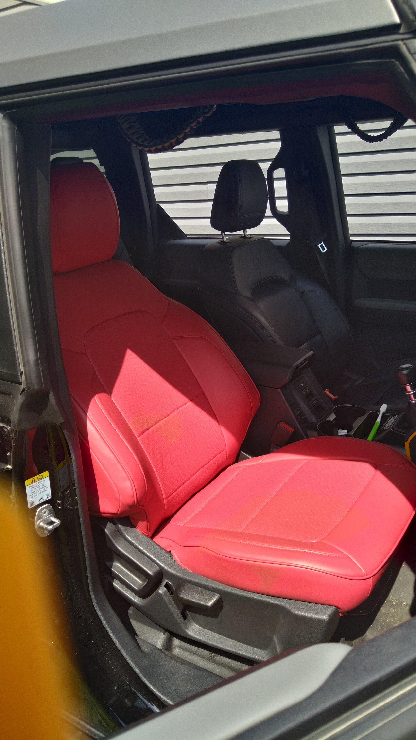 Ford Bronco I finally went for it: IAG Red Seat Cover Kit review IMG_20230707_152807