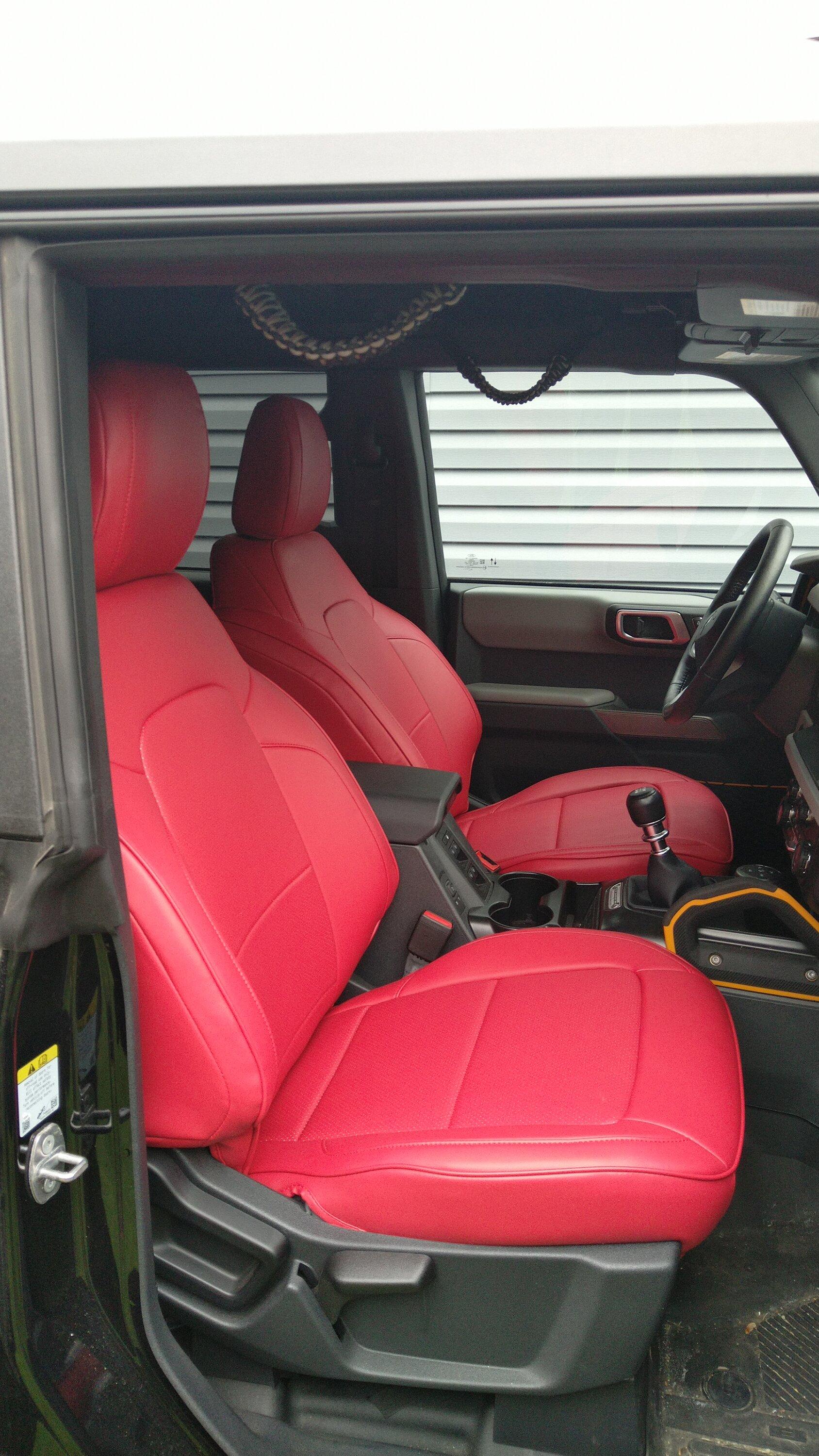 Ford Bronco I finally went for it: IAG Red Seat Cover Kit review IMG_20230707_180340
