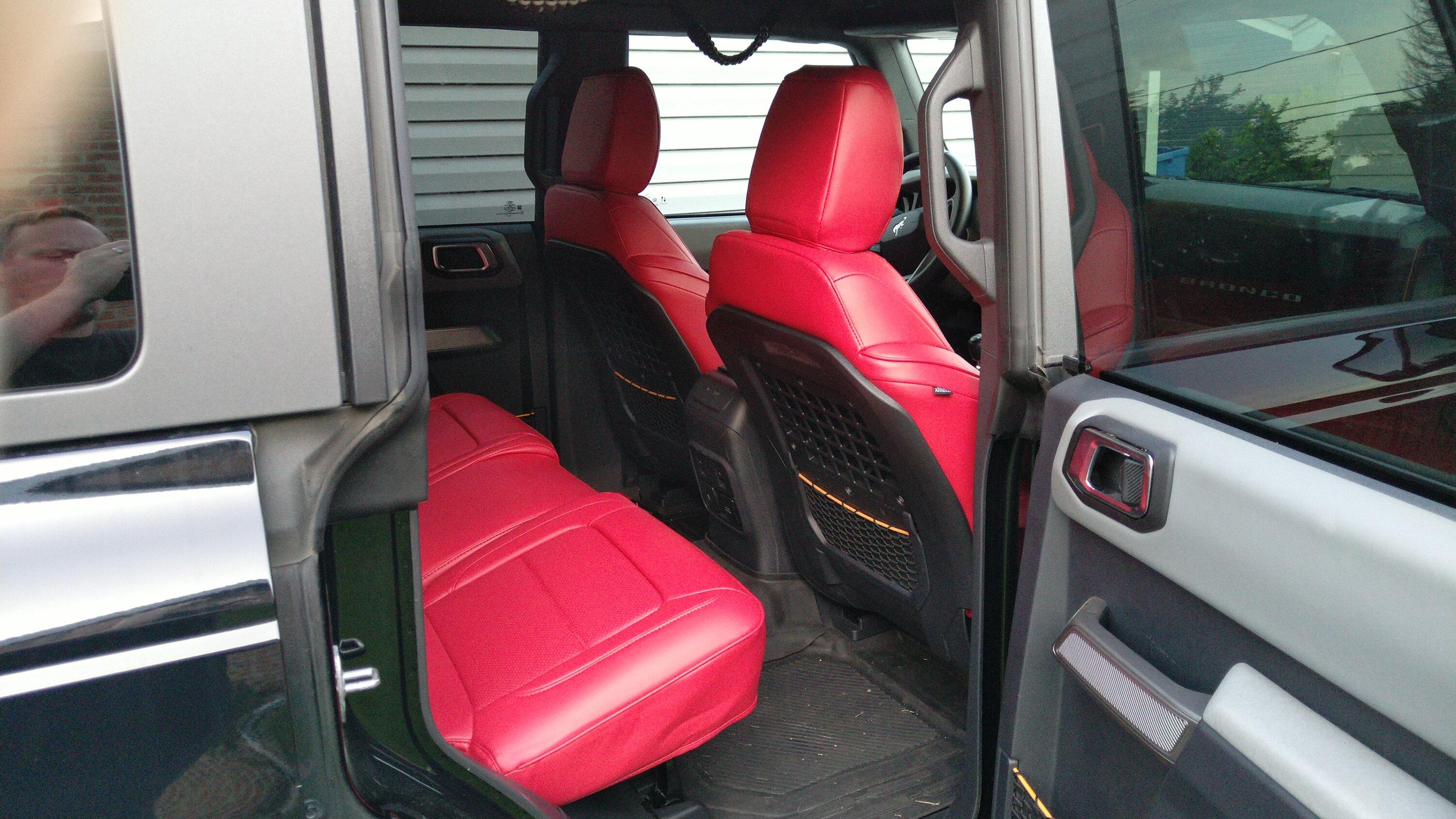 Ford Bronco I finally went for it: IAG Red Seat Cover Kit review IMG_20230708_200526