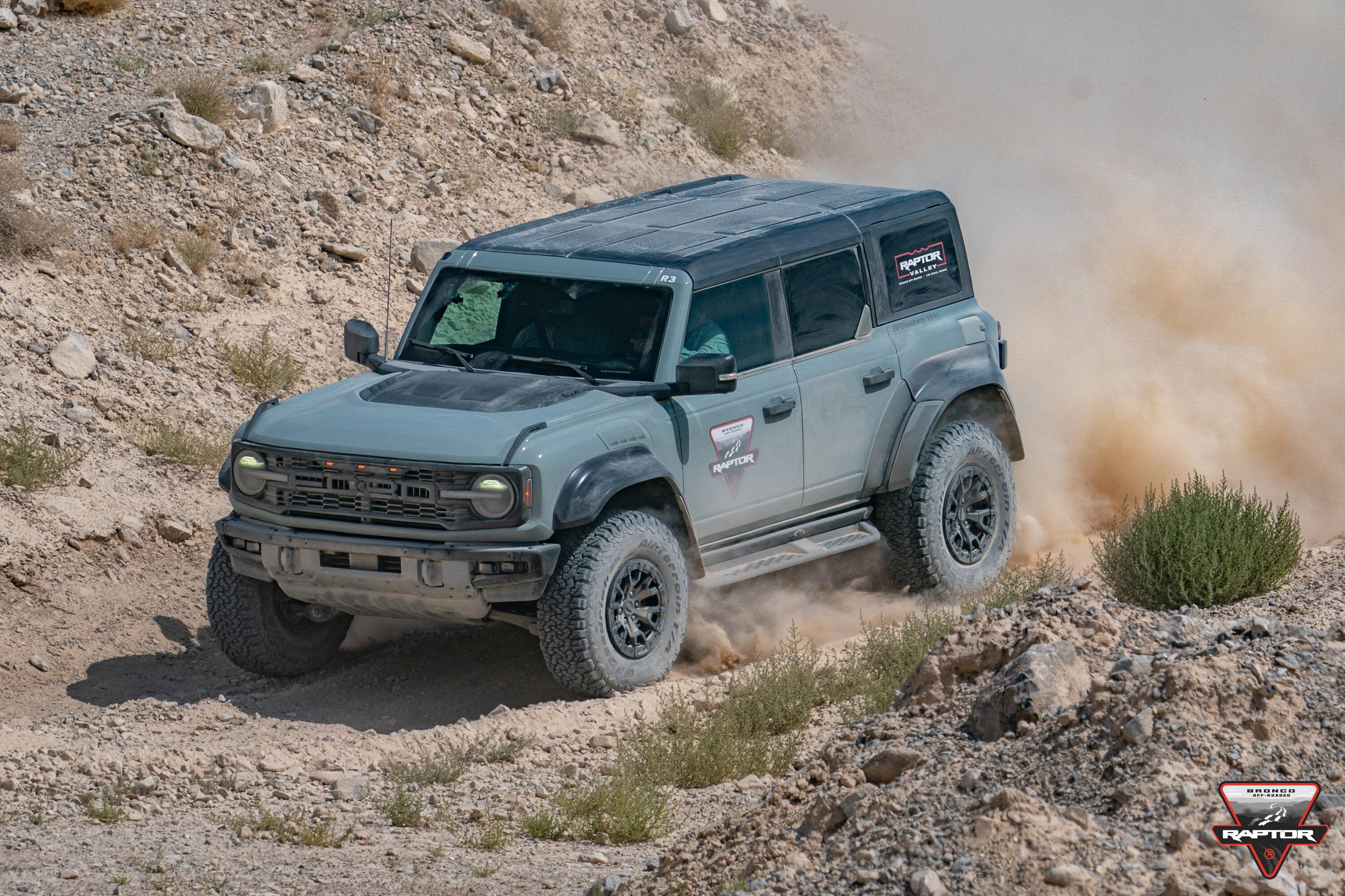 Ford Bronco Hucking Raptors in Nevada, must be the Bronco Raptor Off-Roadeo 3__LKP2502