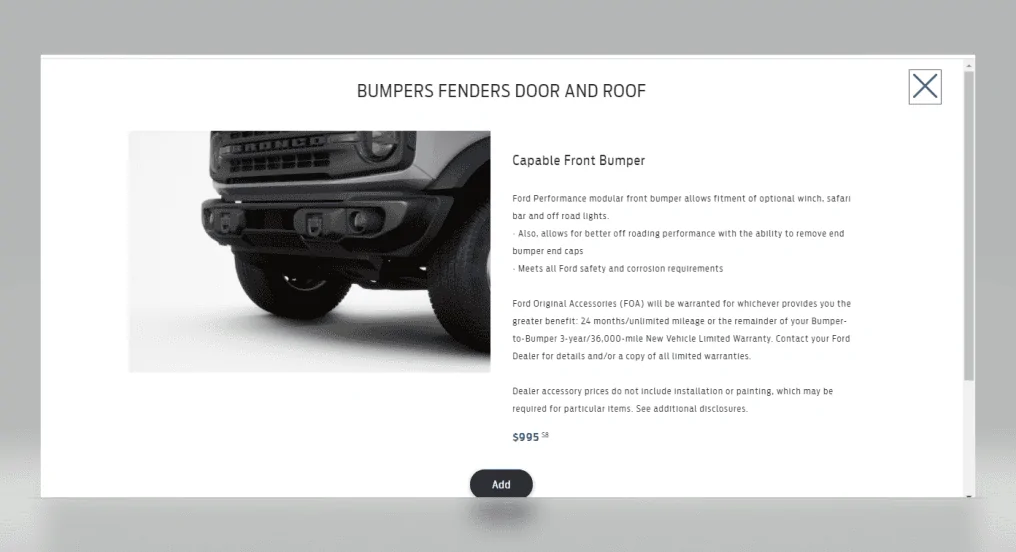 Ford Bronco What's the Capable bumper? capa