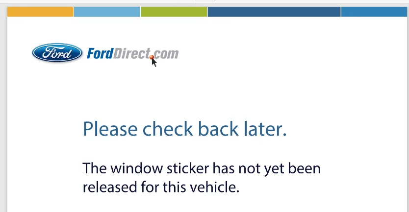 Ford Bronco 7/31/2023 Build Week Not working