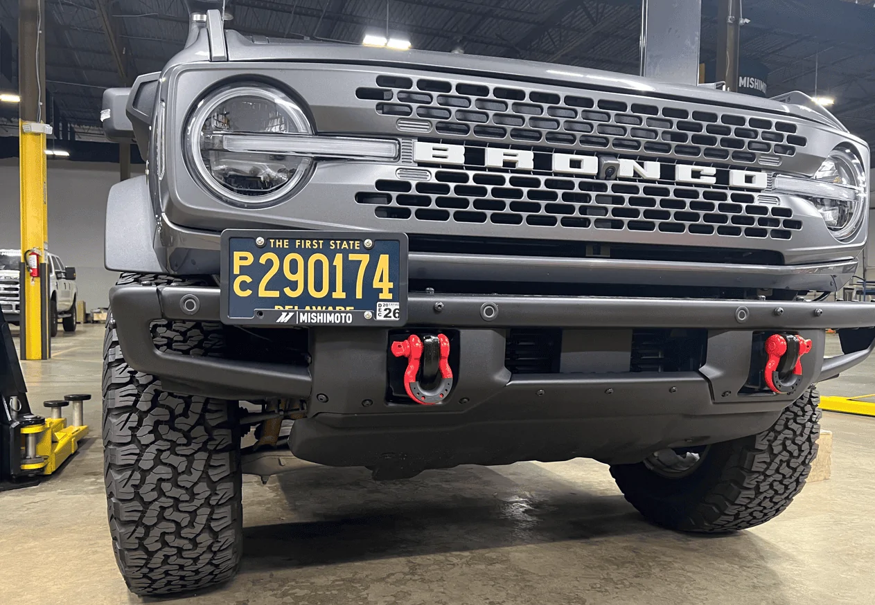 Ford Bronco Mishimoto Front License Plate Relocation Kits MMLP Alt Mounting