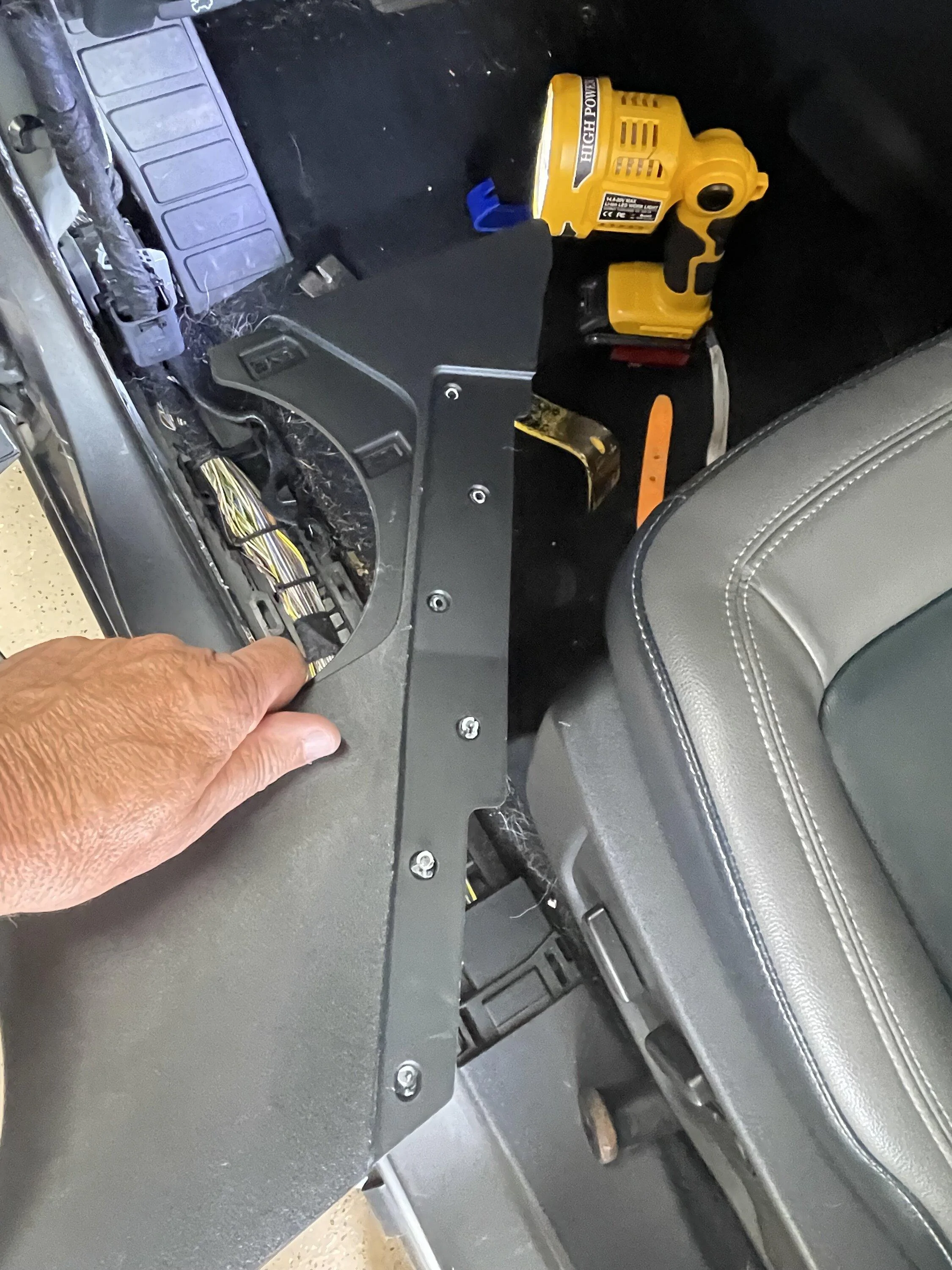 Ford Bronco Driver side kick panel removal IMG_1827
