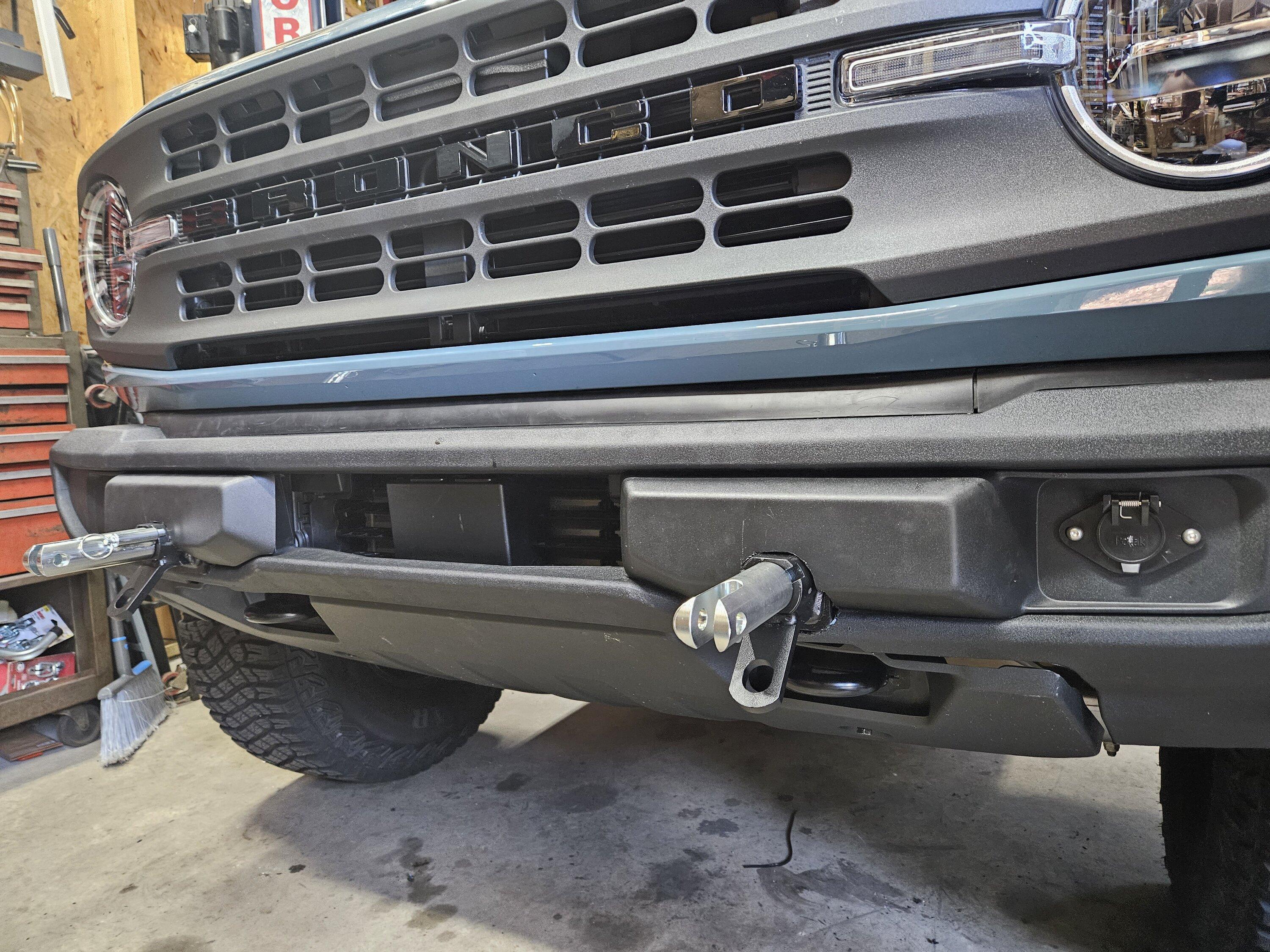 Ford Bronco Base bumper Blue Ox install 20230729_181552