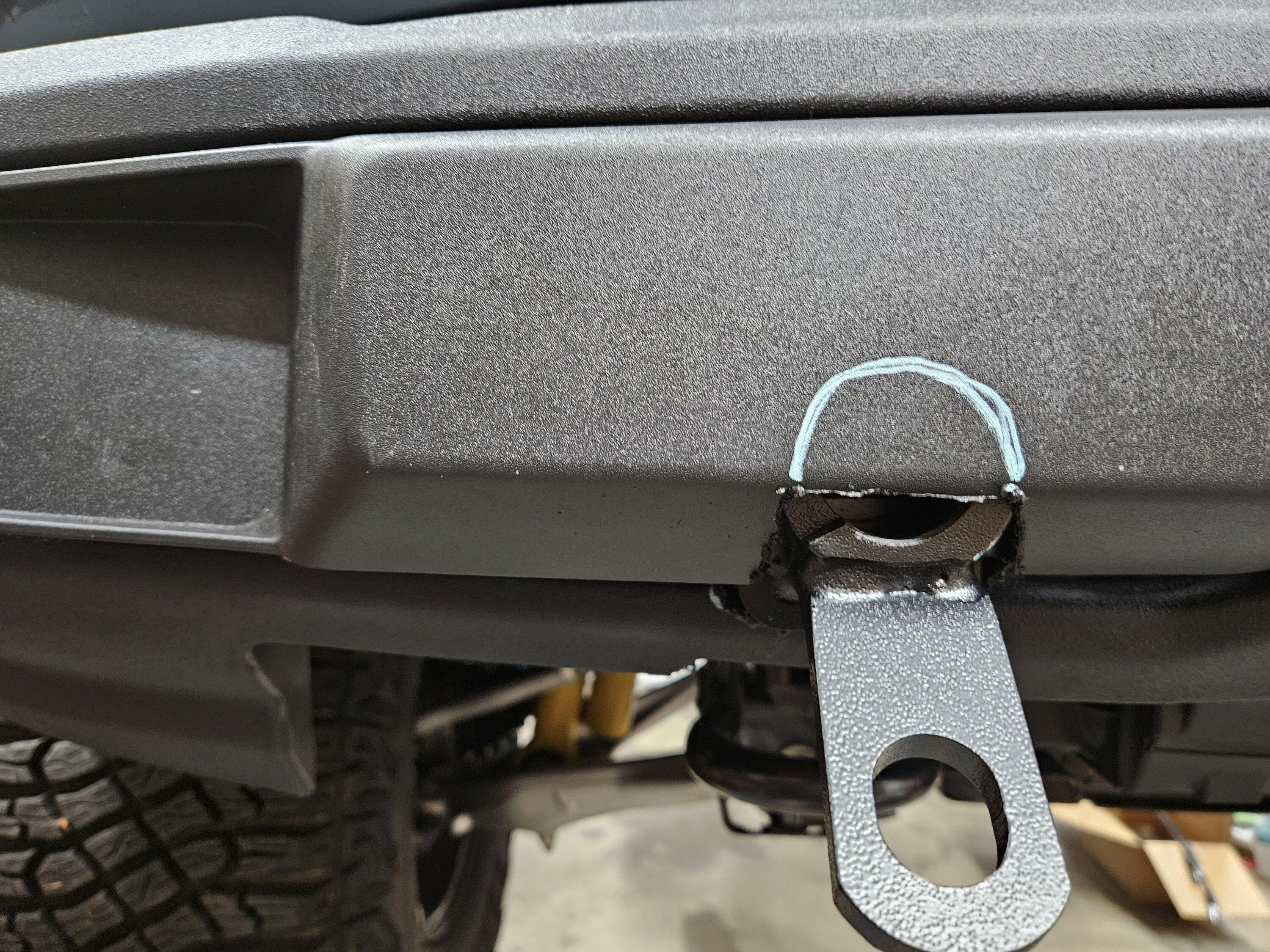 Ford Bronco Base bumper Blue Ox install 20230729_125617
