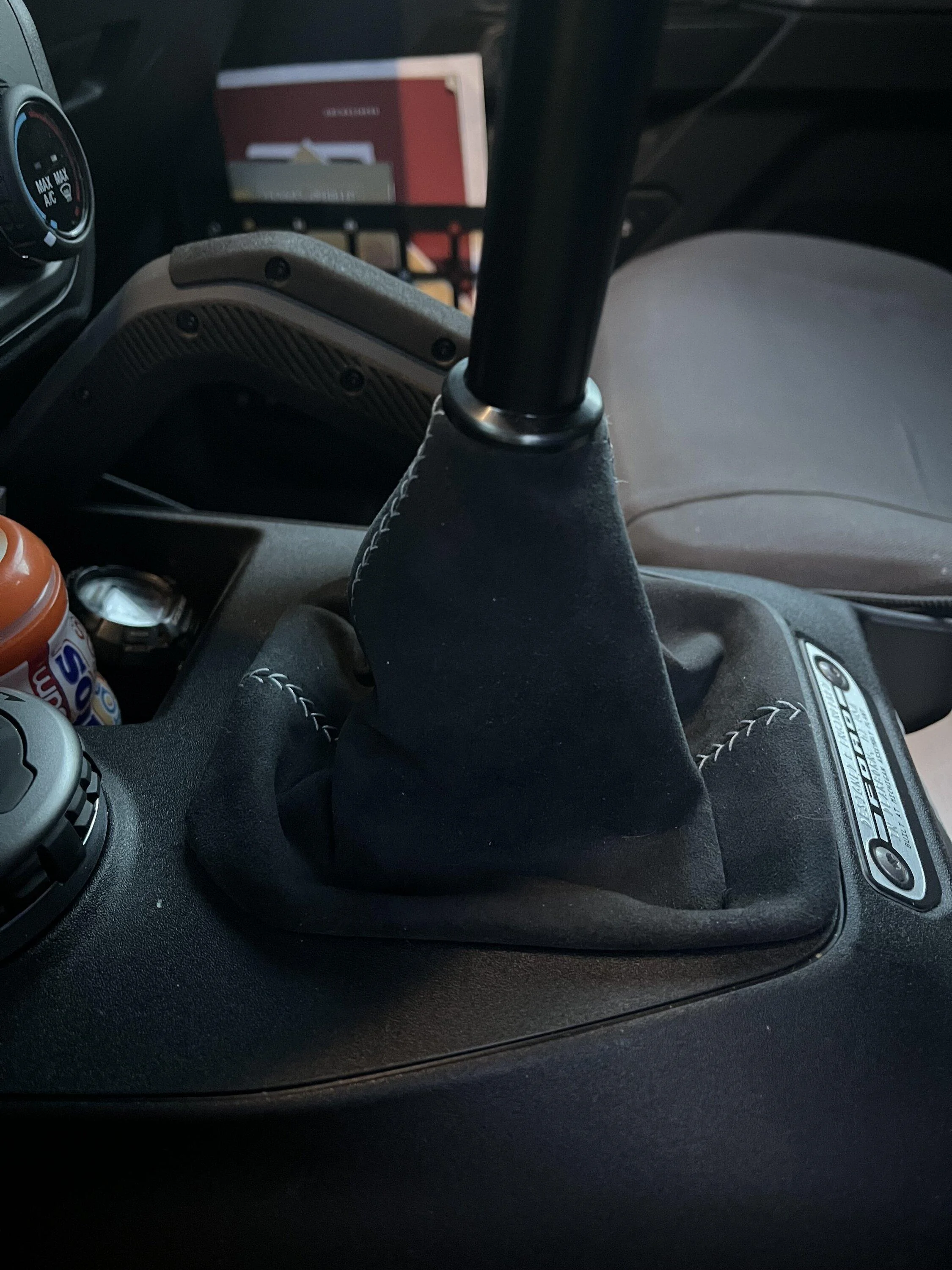 Ford Bronco Got Redline custom leather console and shift boot installed. IMG_5756