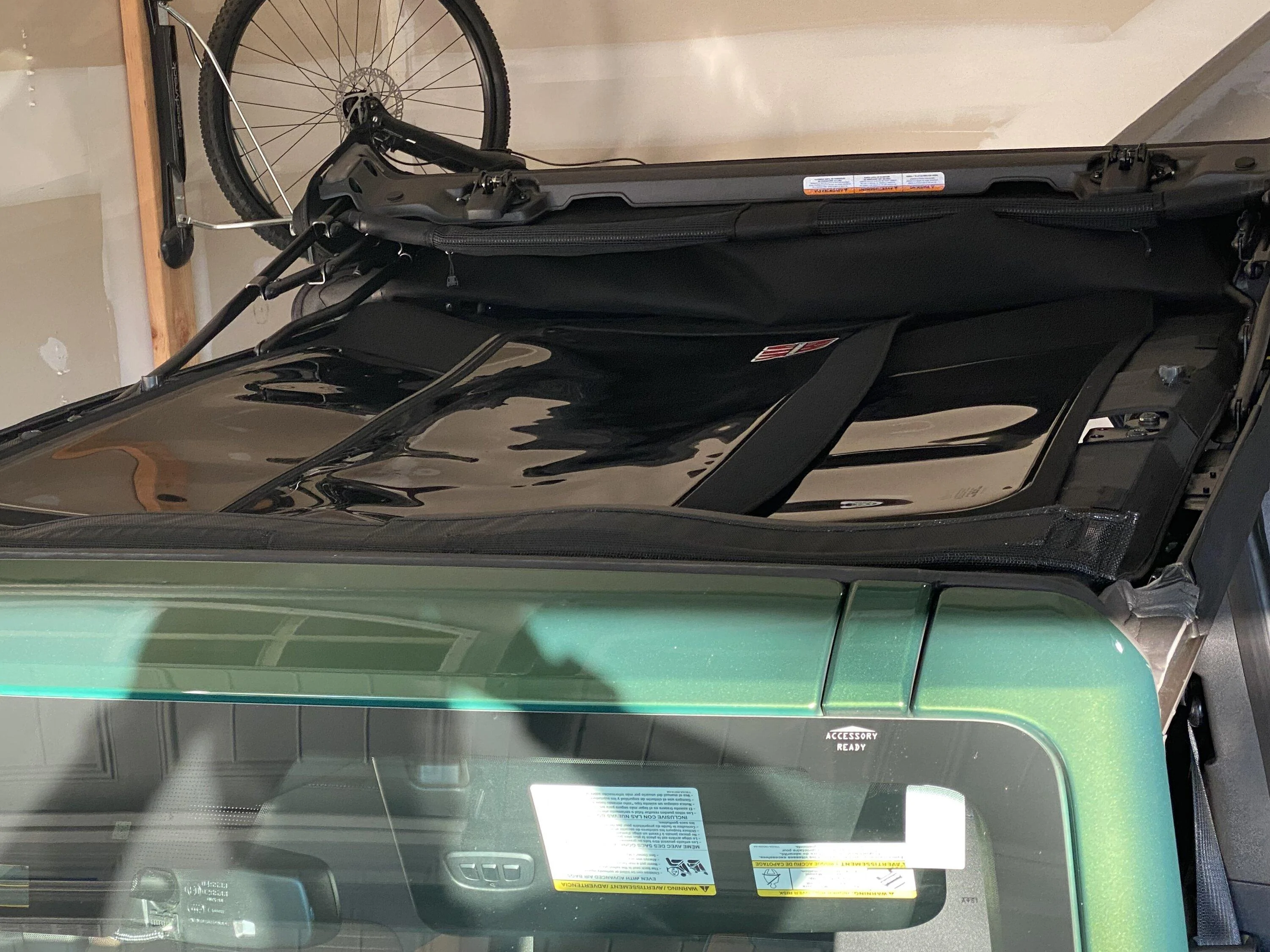 Ford Bronco 2 door softop window storage between Bimini and softop IMG_2551