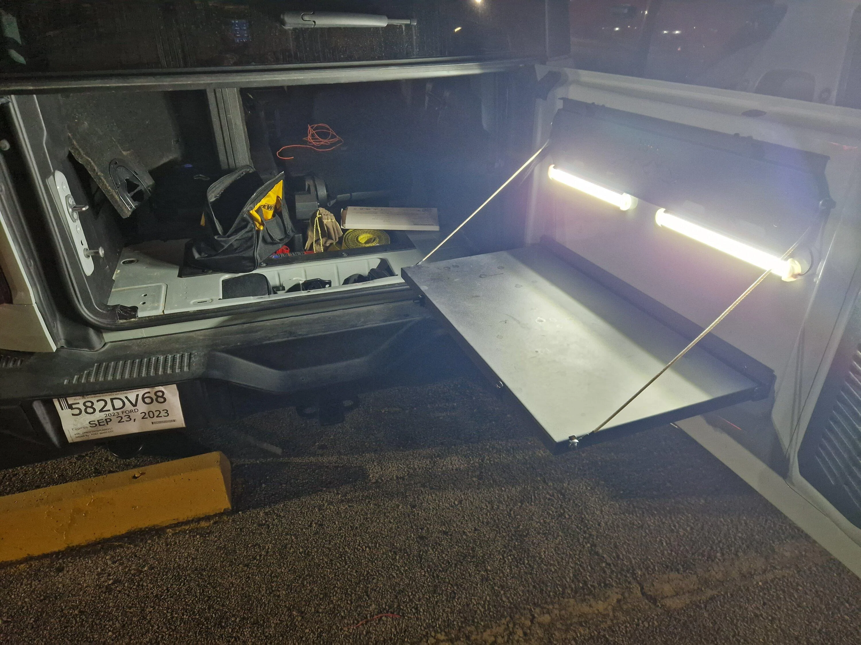 Ford Bronco Tailgate table/ Cargo lights installed 20230801_020842